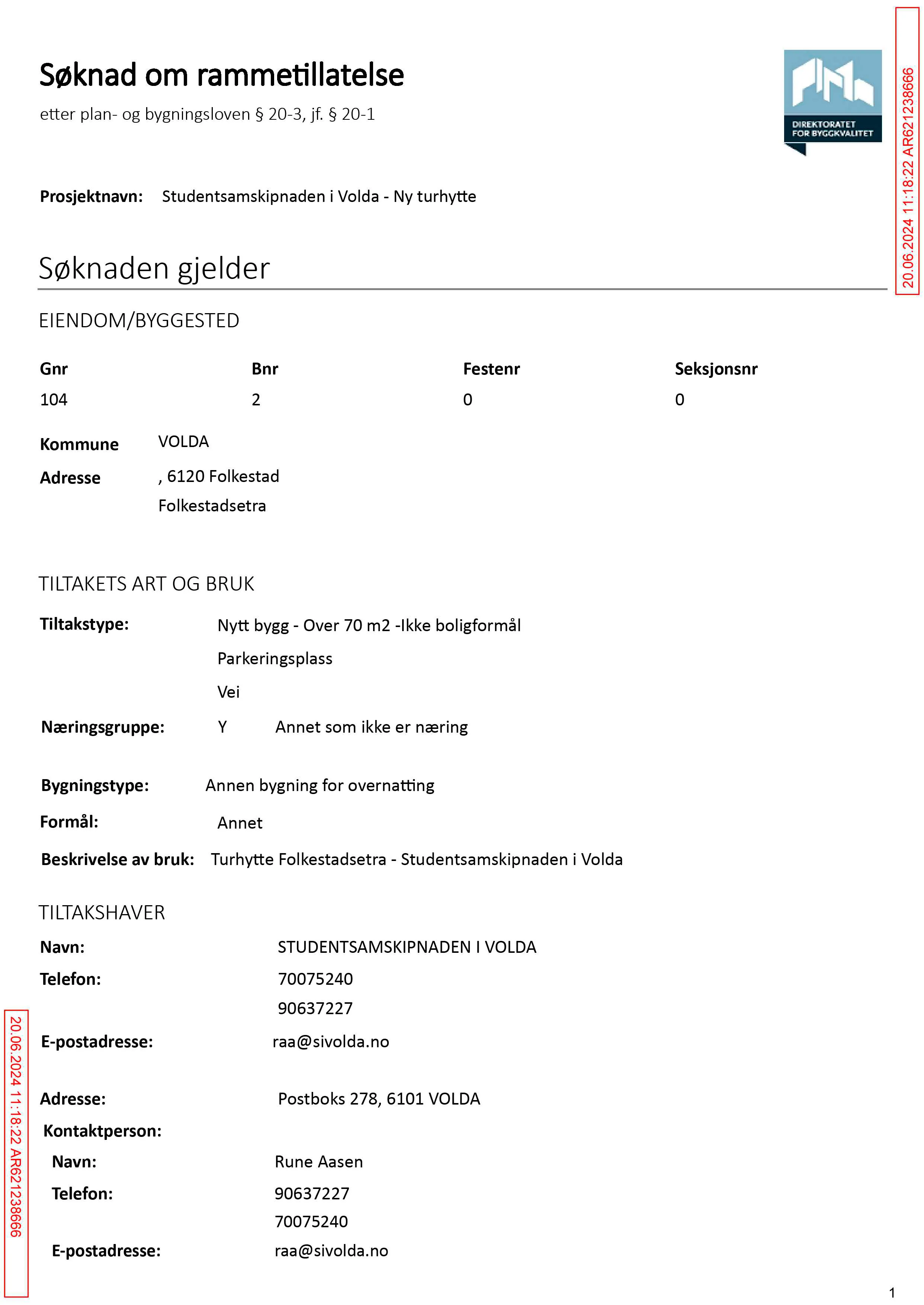 Søknad om rammetillatelse