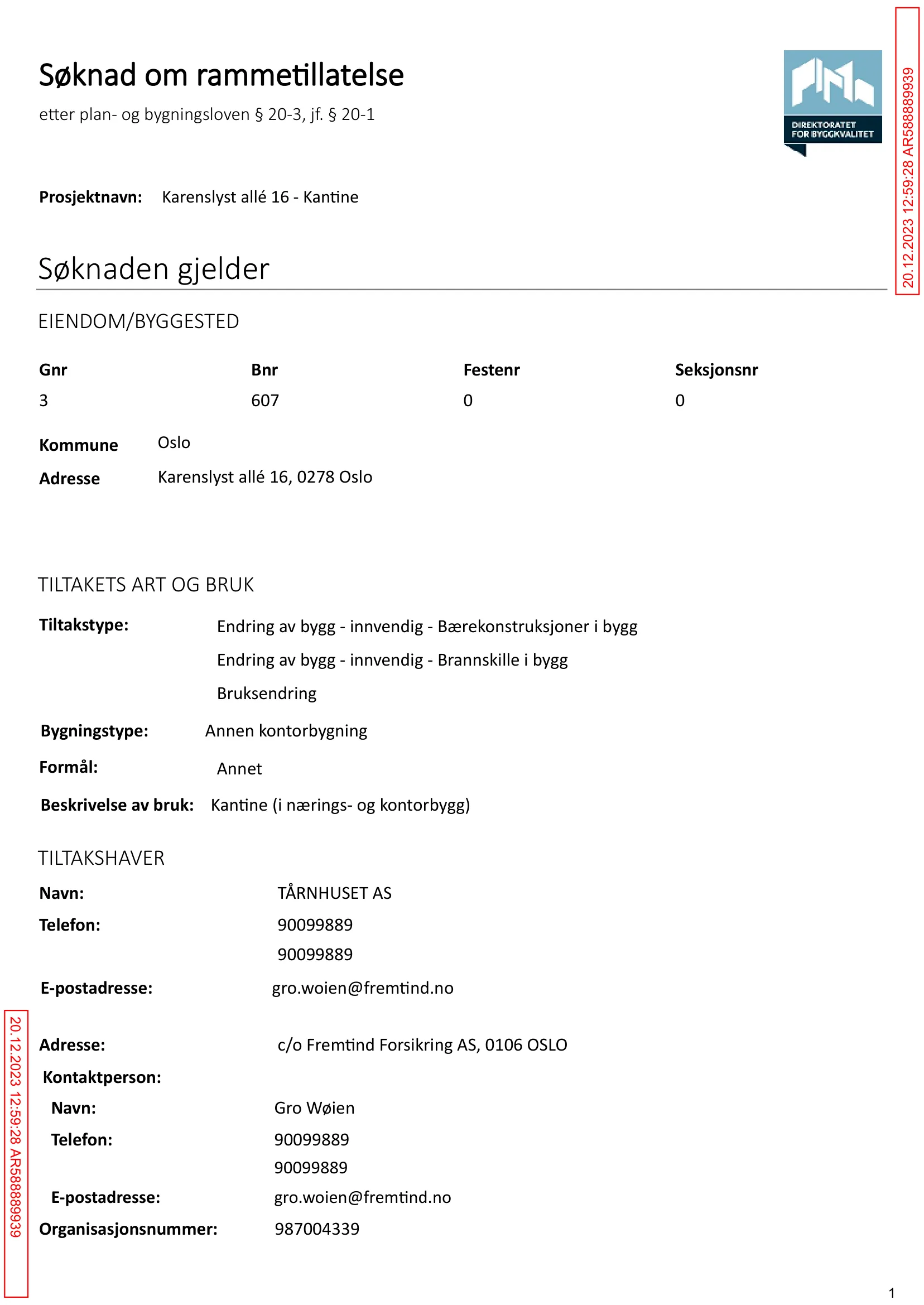 Søknad om rammetillatelse