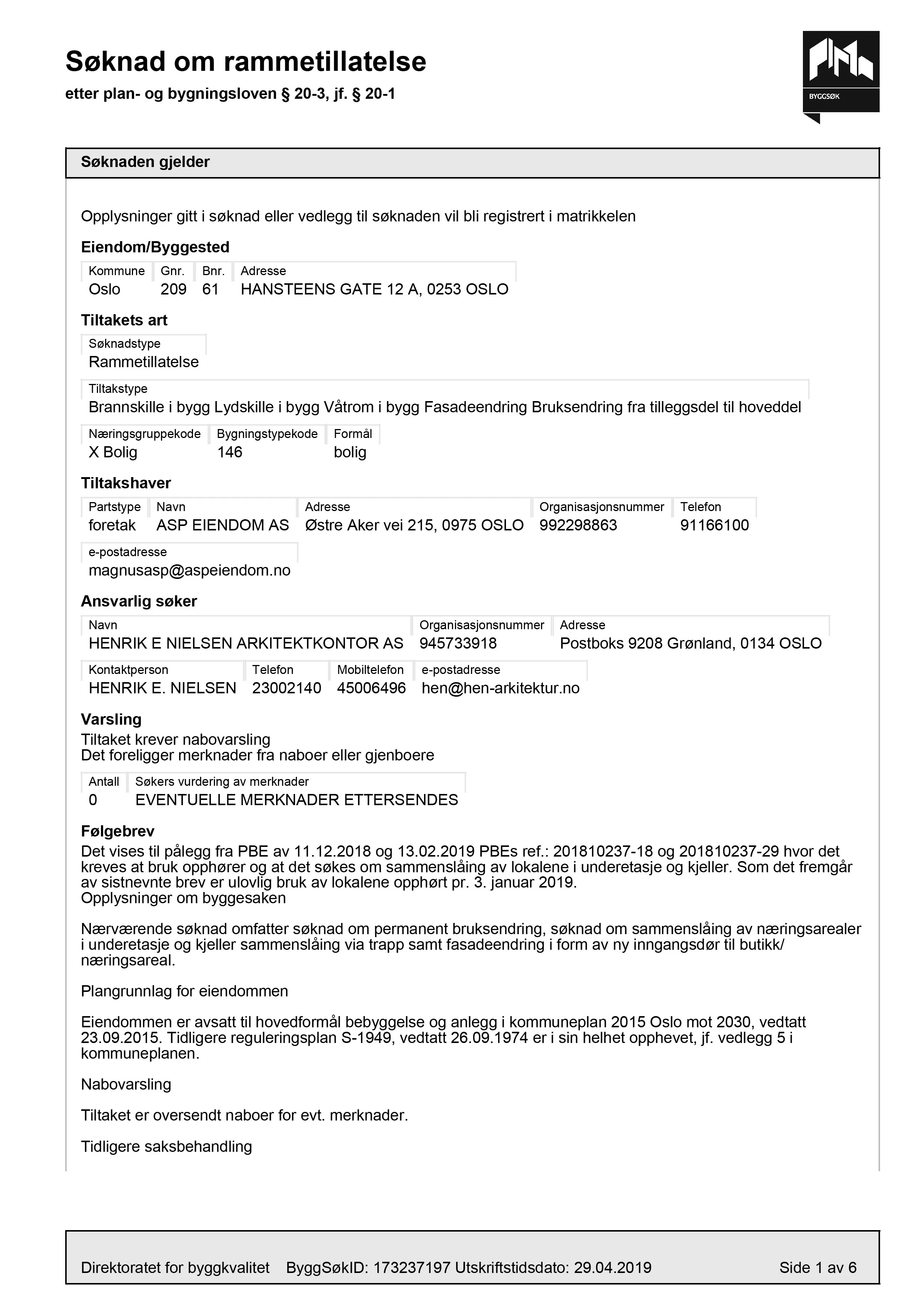 Søknad om rammetillatelse