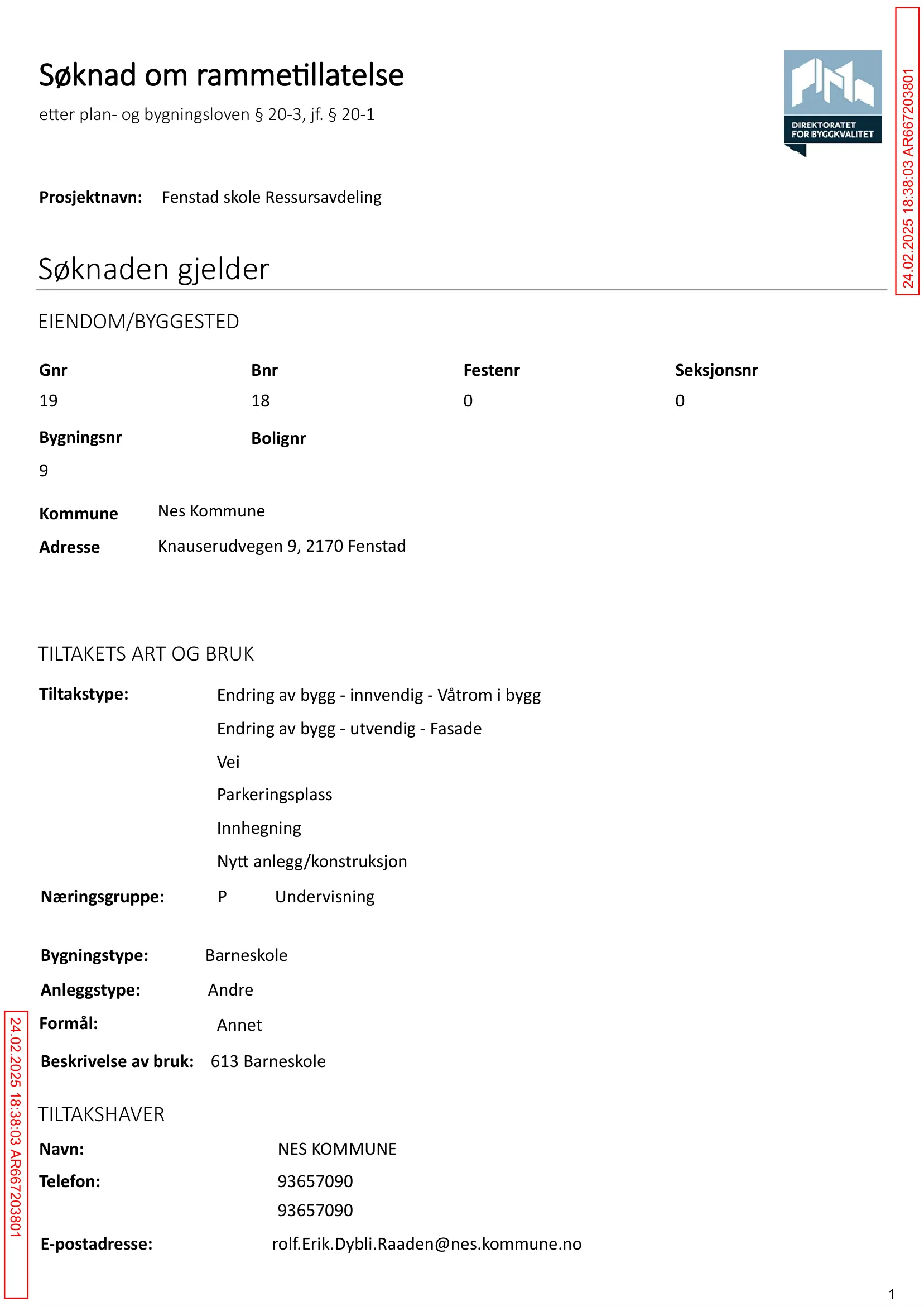Søknad om rammetillatelse