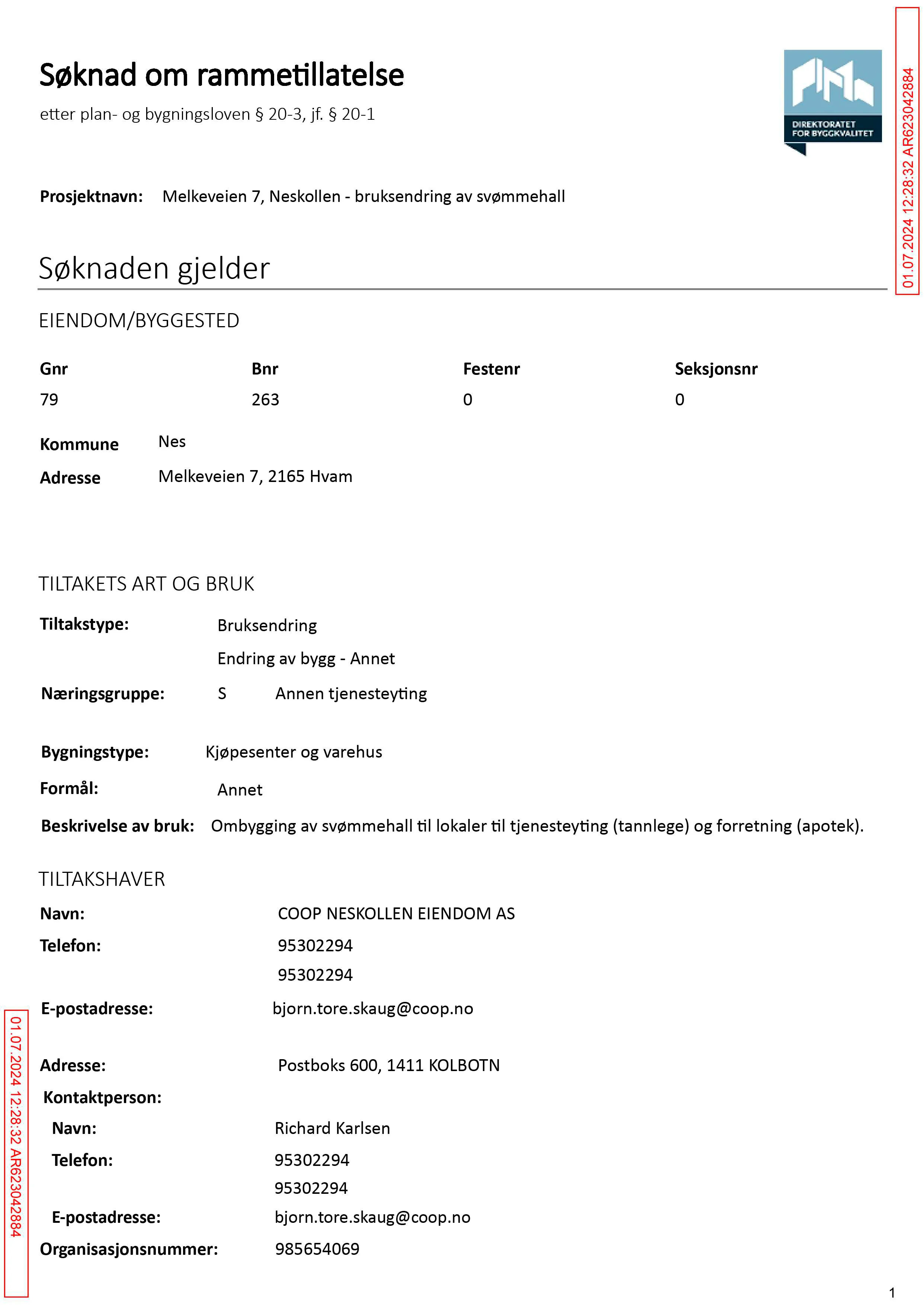 Søknad om rammetillatelse
