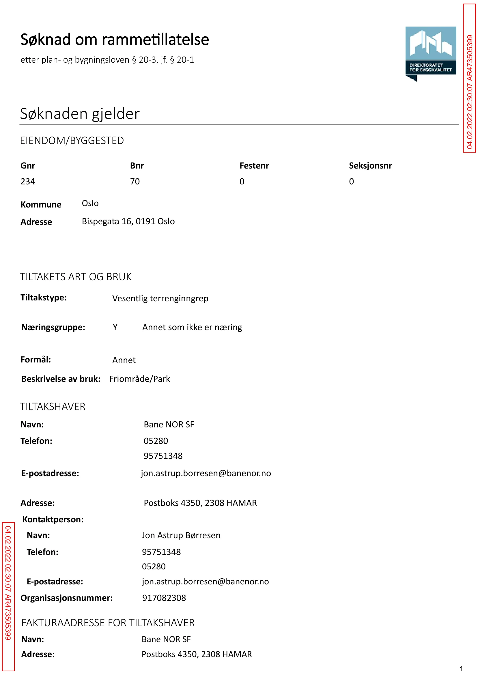 Søknad om rammetillatelse