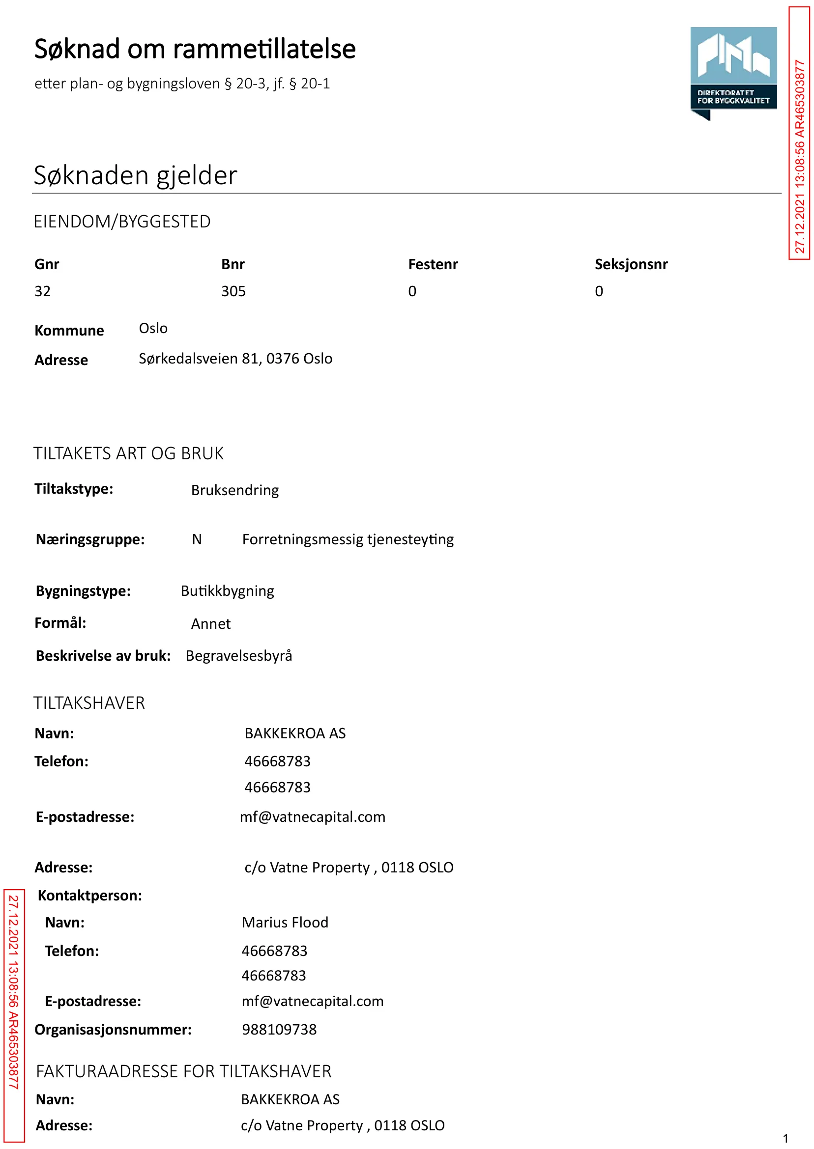 Søknad om rammetillatelse