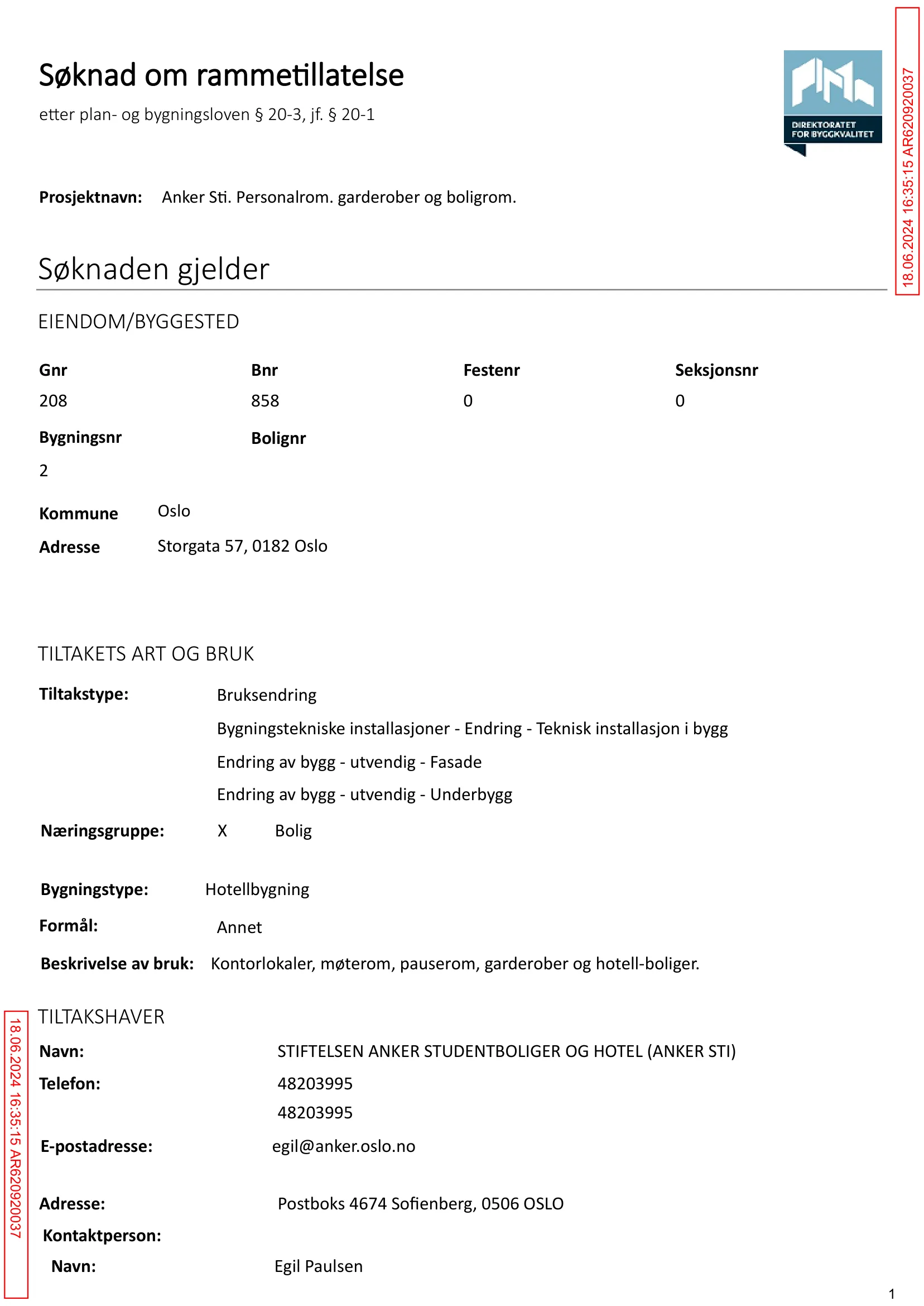 Søknad om rammetillatelse