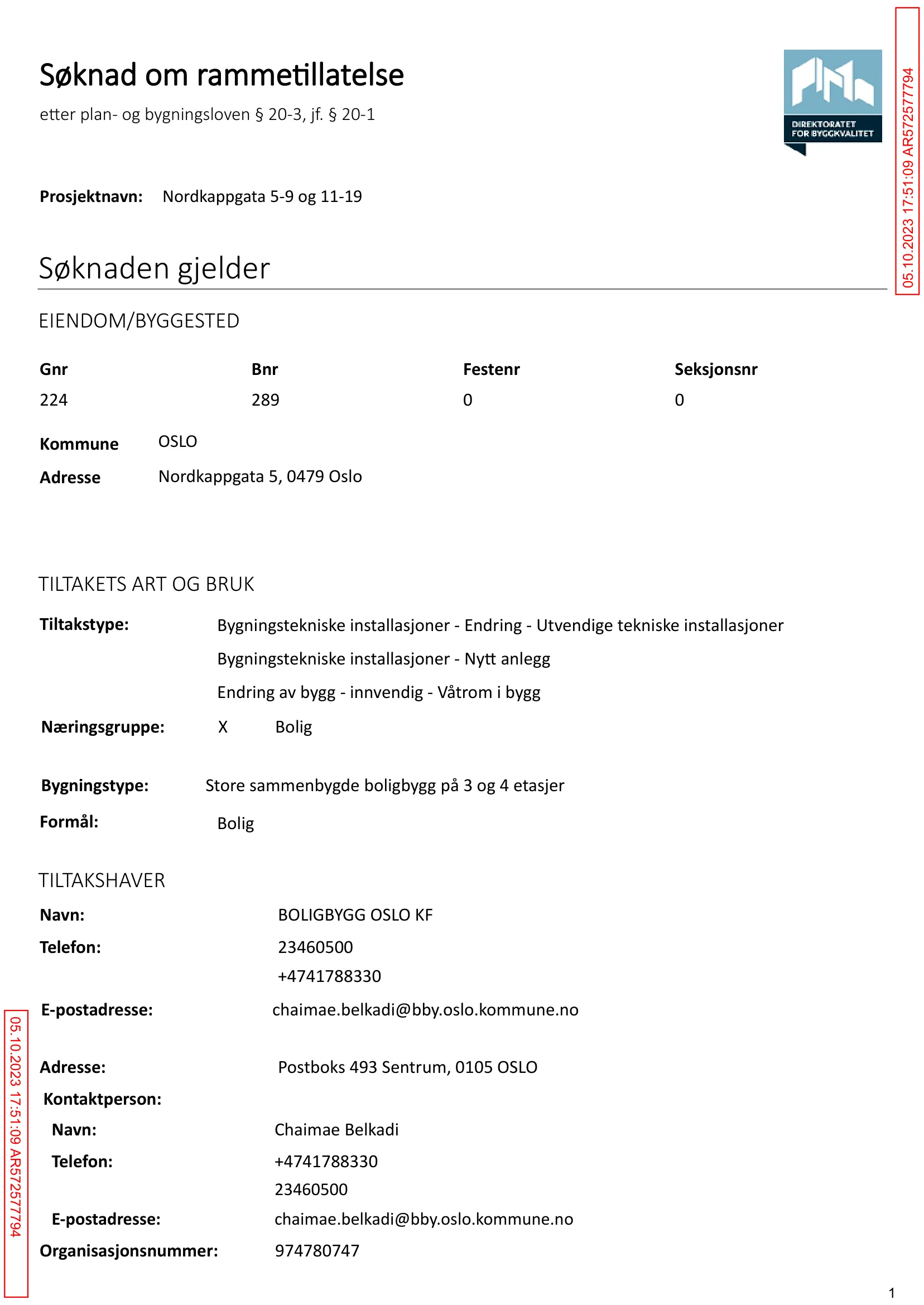 Søknad om rammetillatelse