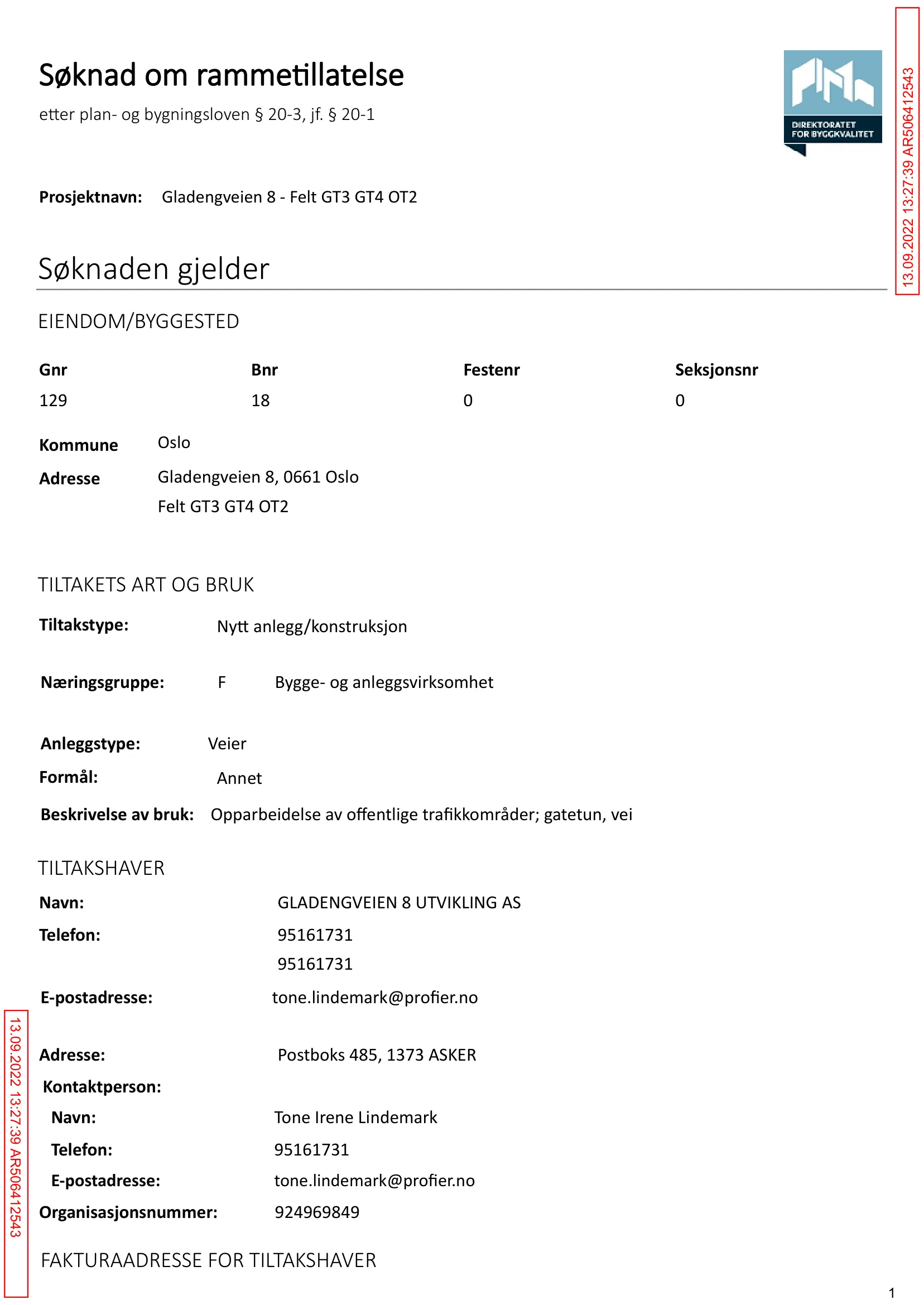 Søknad om rammetillatelse