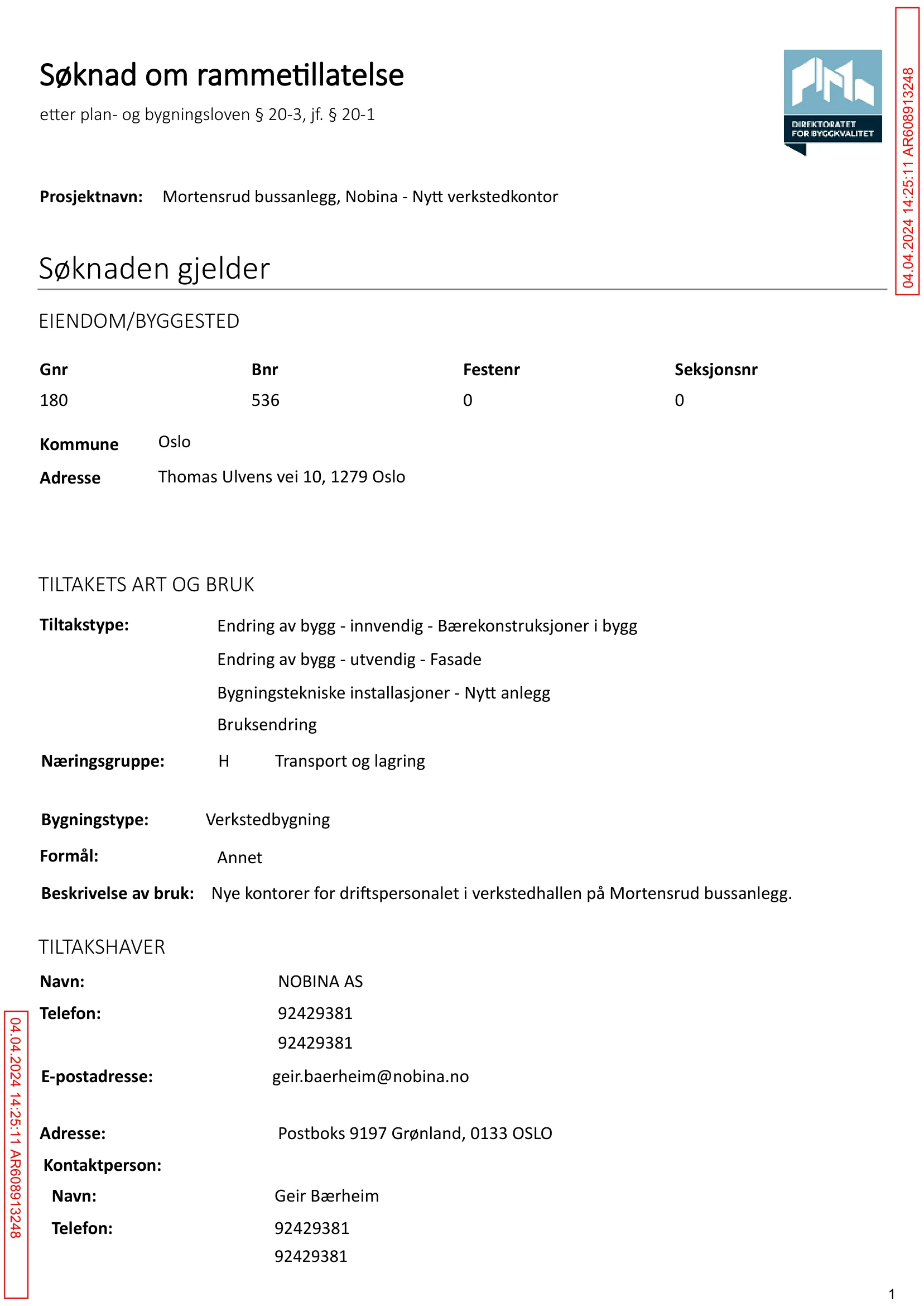Søknad om rammetillatelse