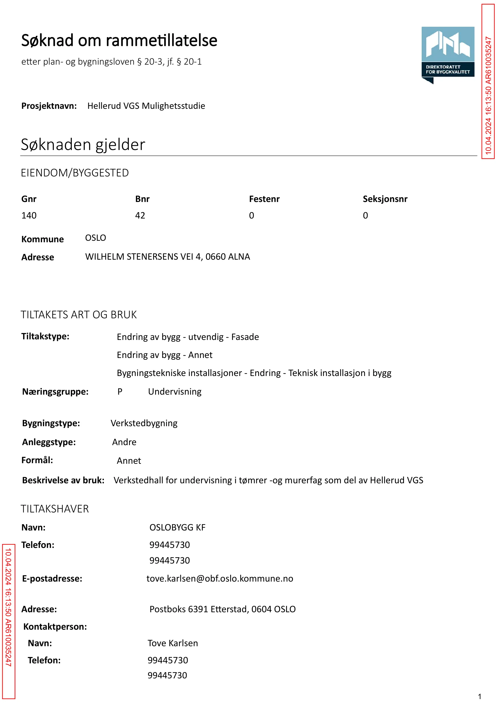Søknad om rammetillatelse