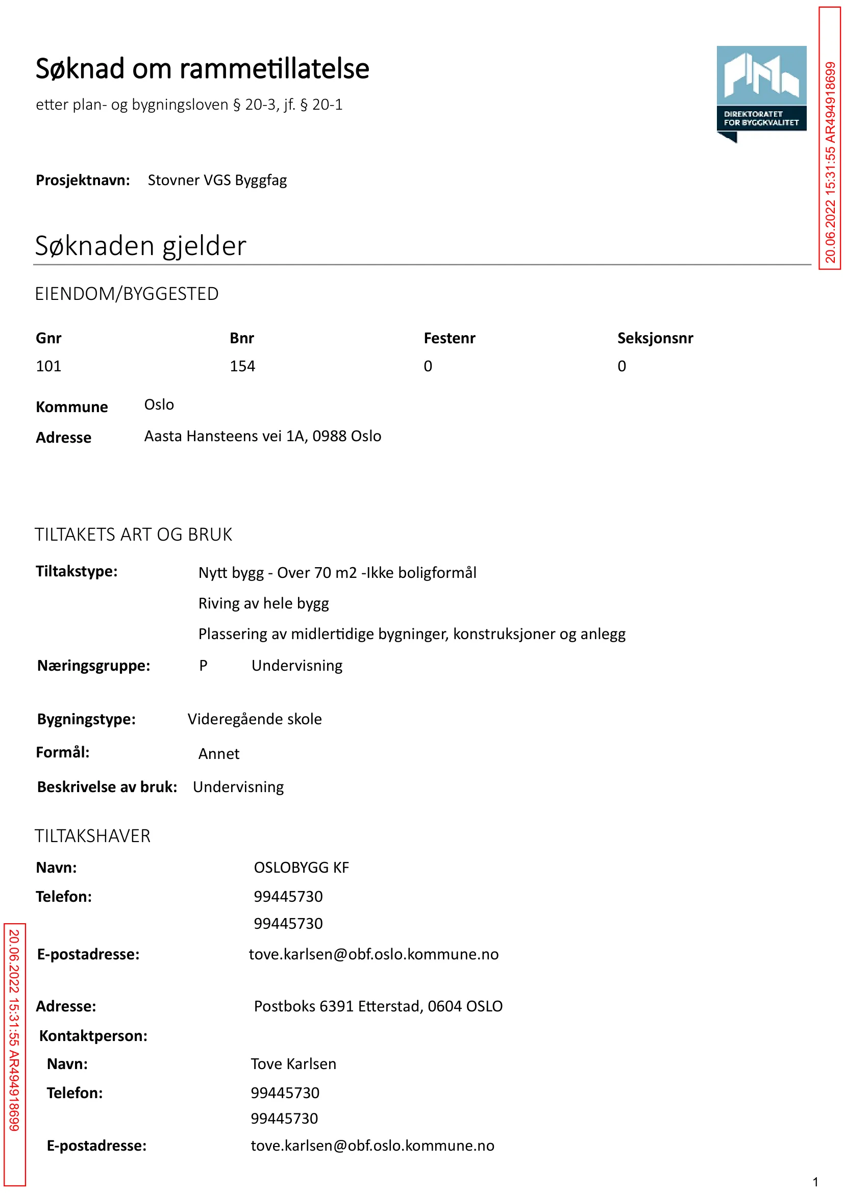 Søknad om rammetillatelse