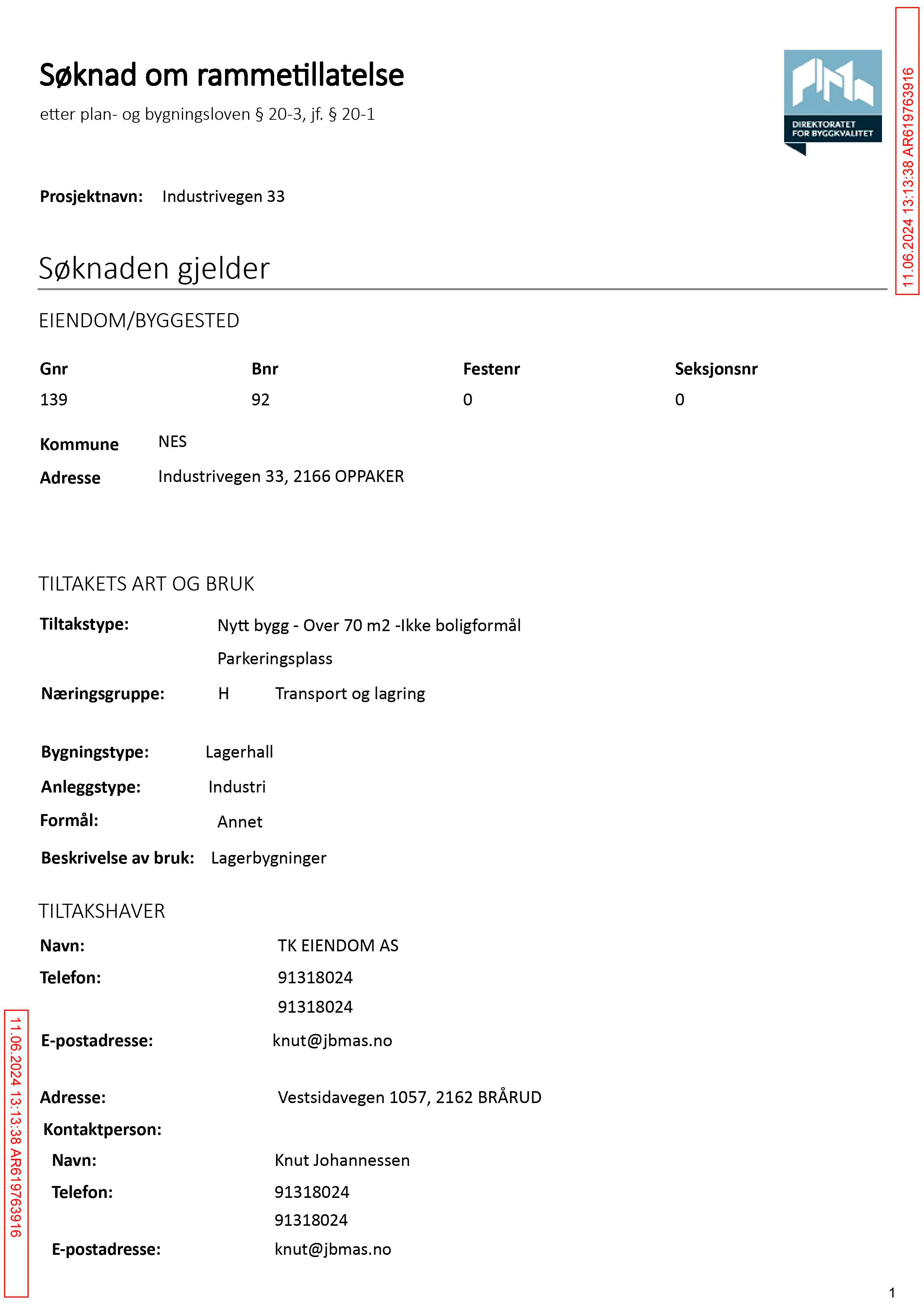 Søknad om rammetillatelse