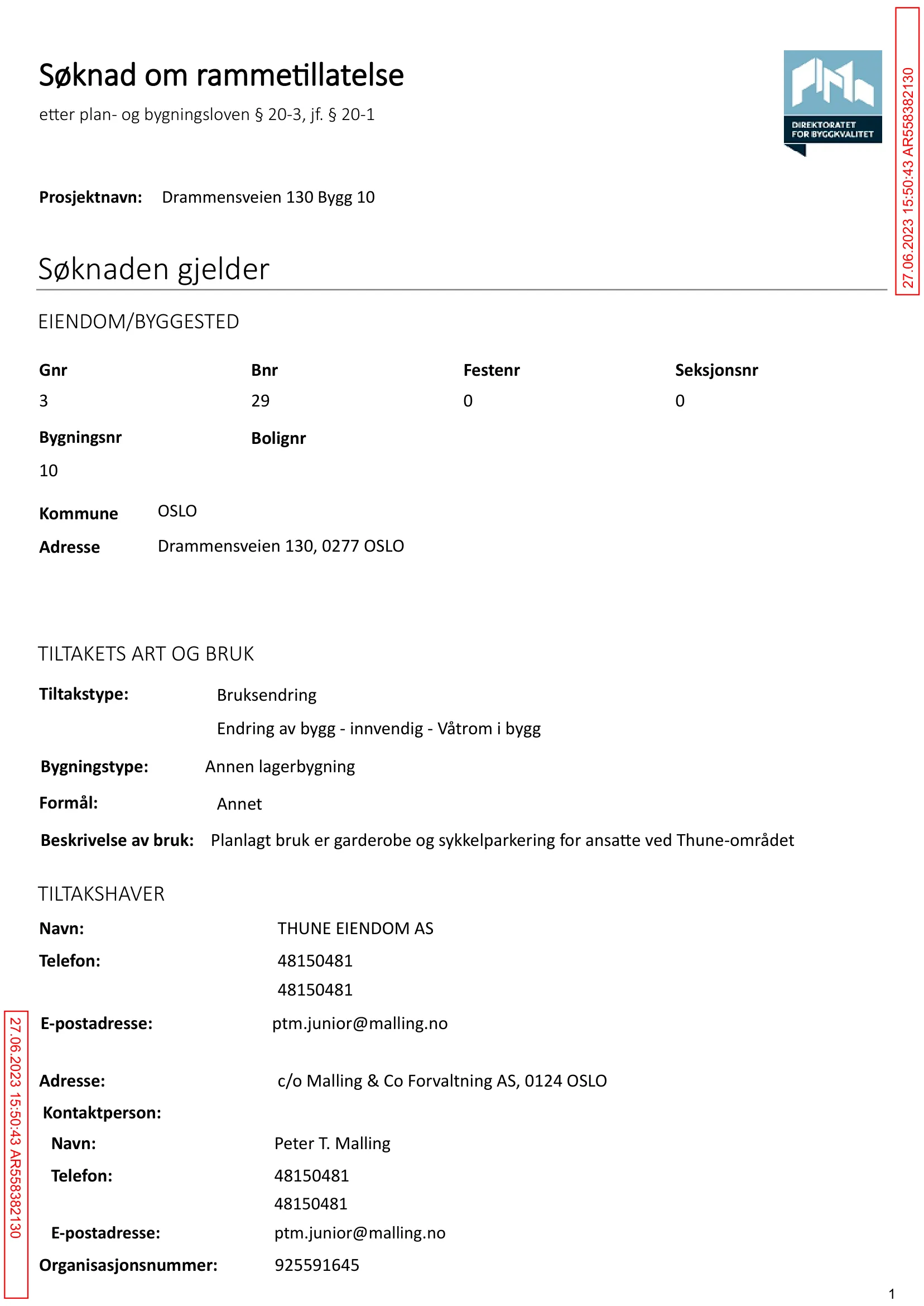 Søknad om rammetillatelse