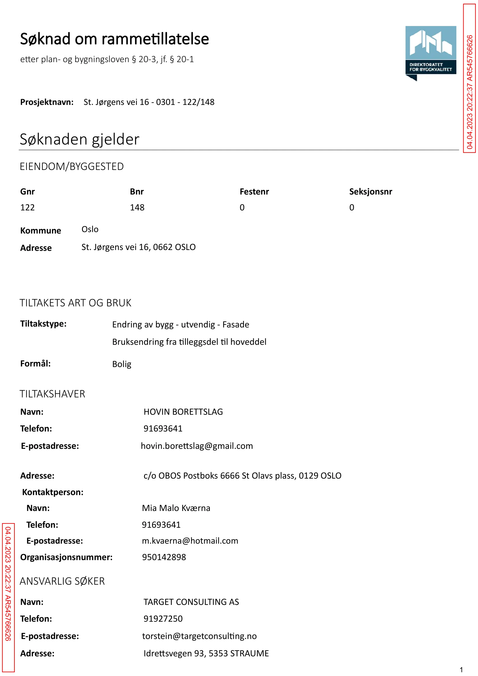 Søknad om rammetillatelse