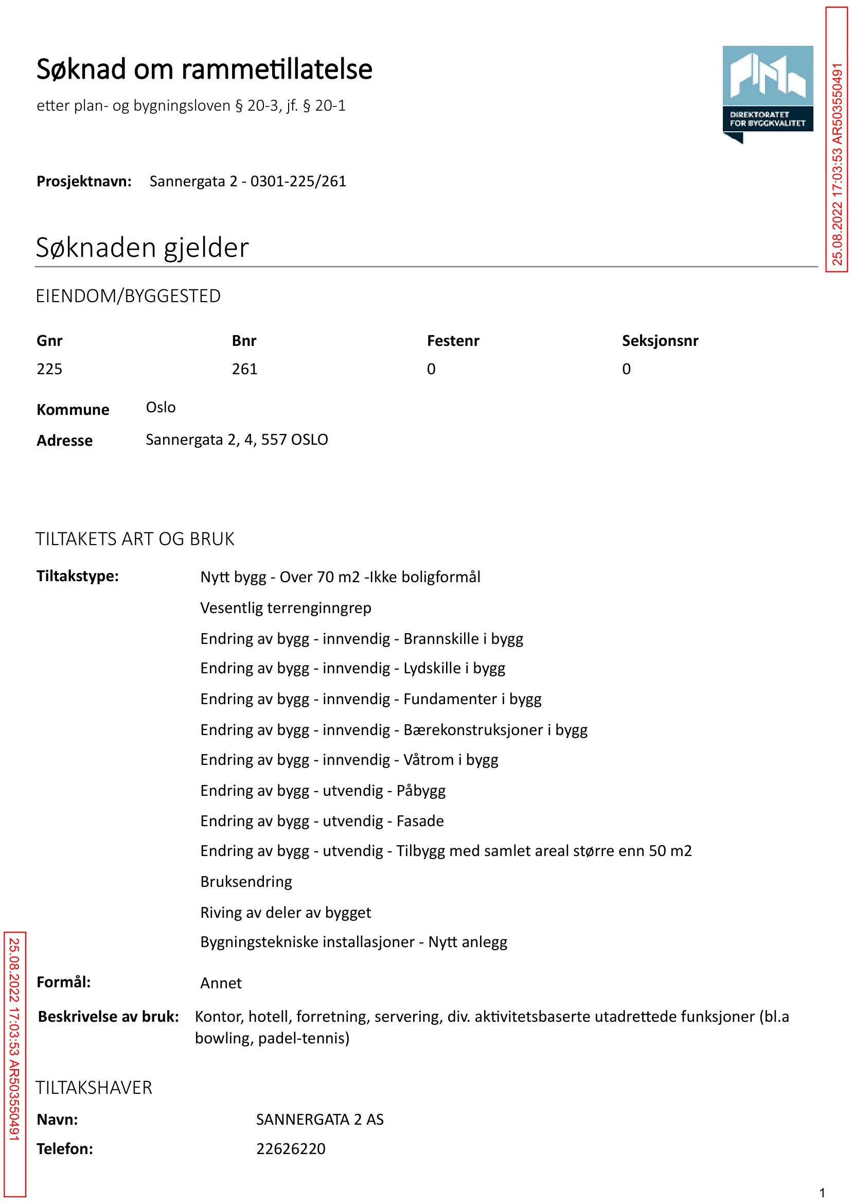 Søknad om rammetillatelse