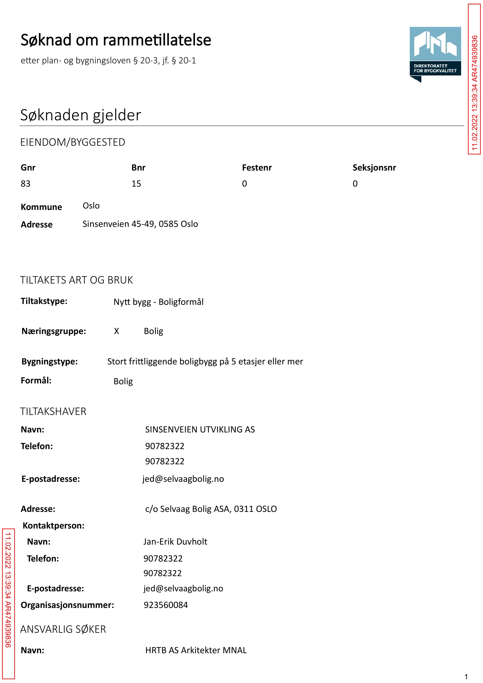 Søknad om rammetillatelse
