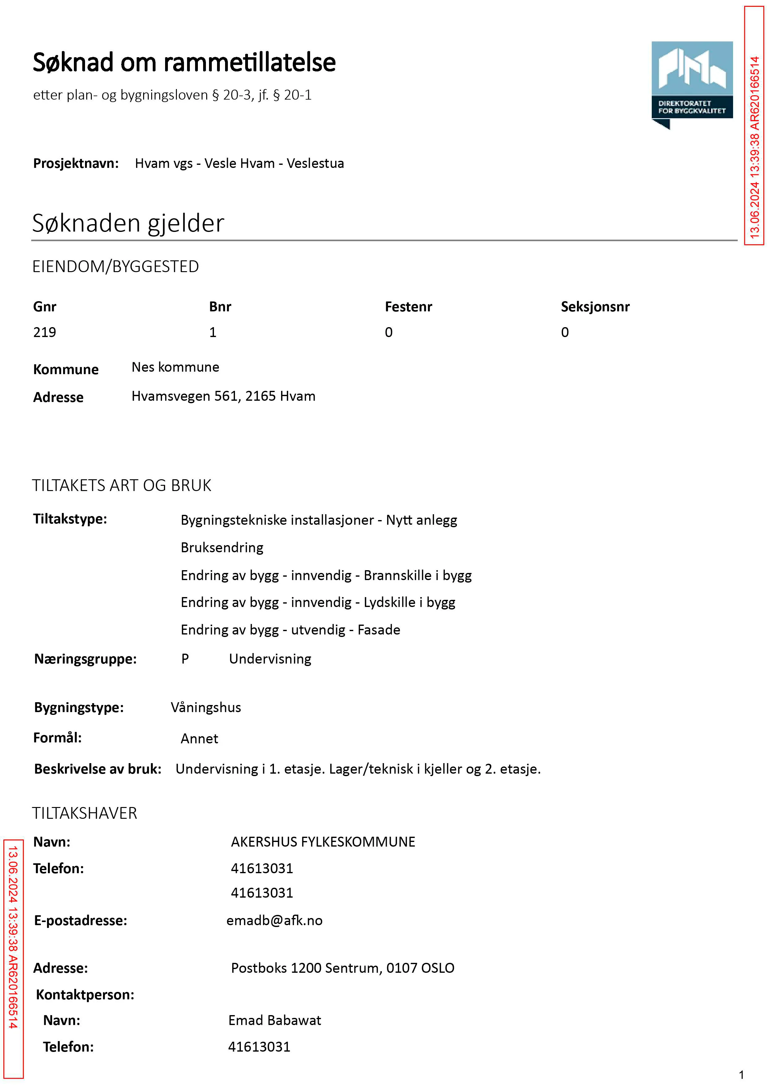 Søknad om rammetillatelse