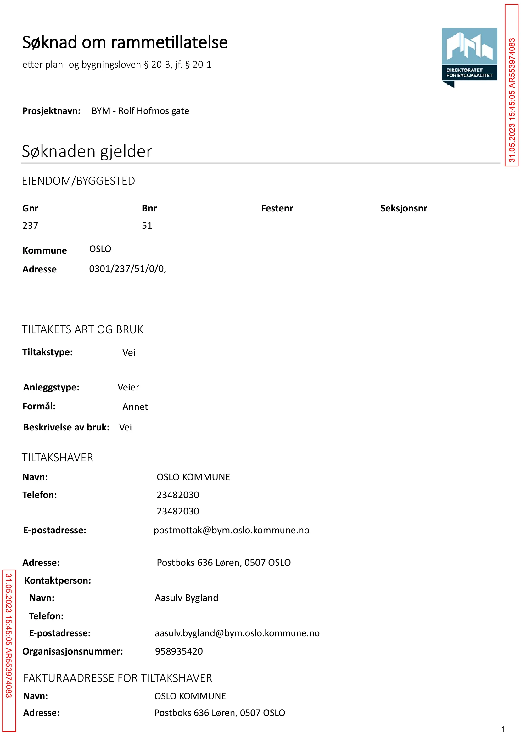Søknad om rammetillatelse