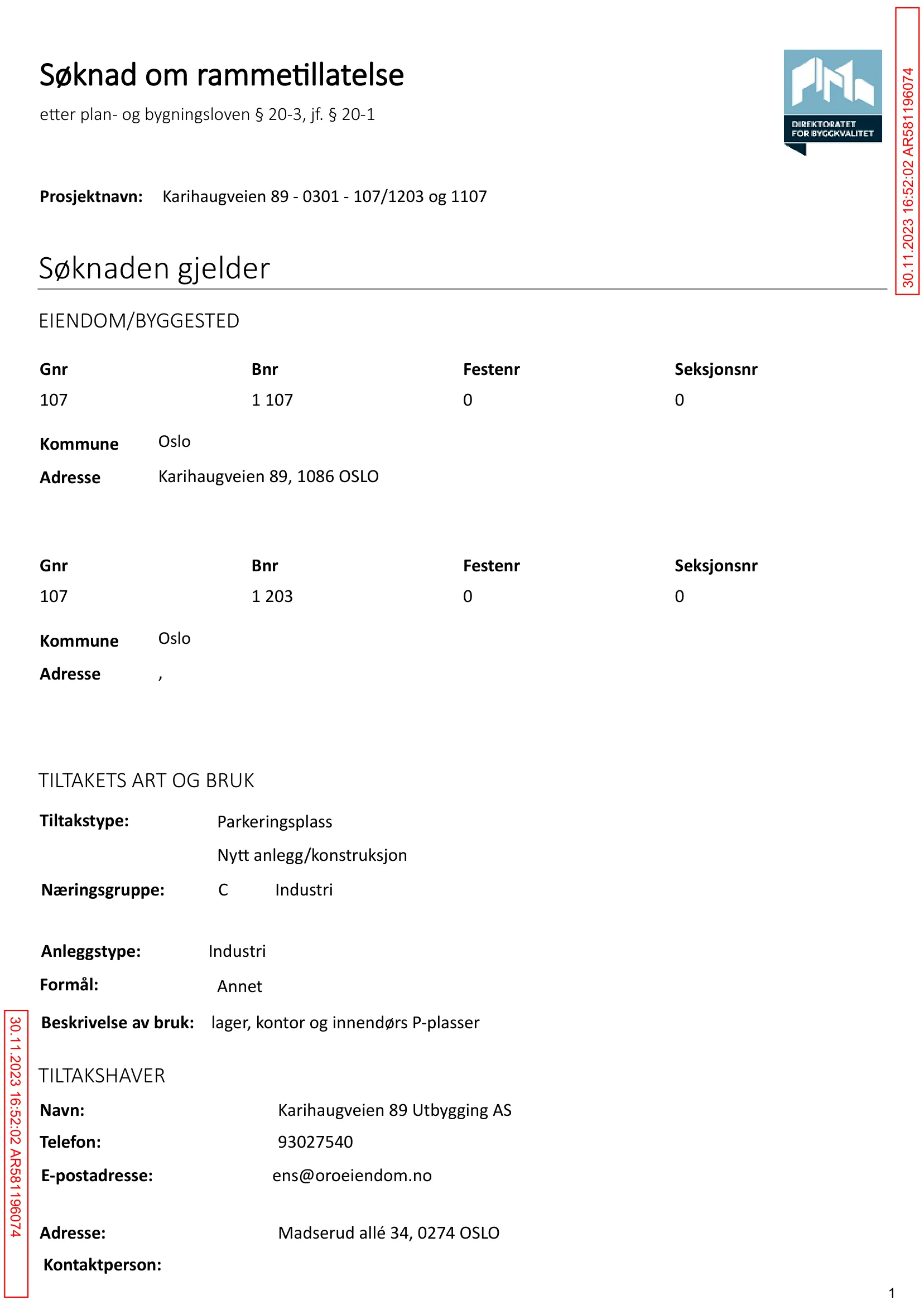 Søknad om rammetillatelse
