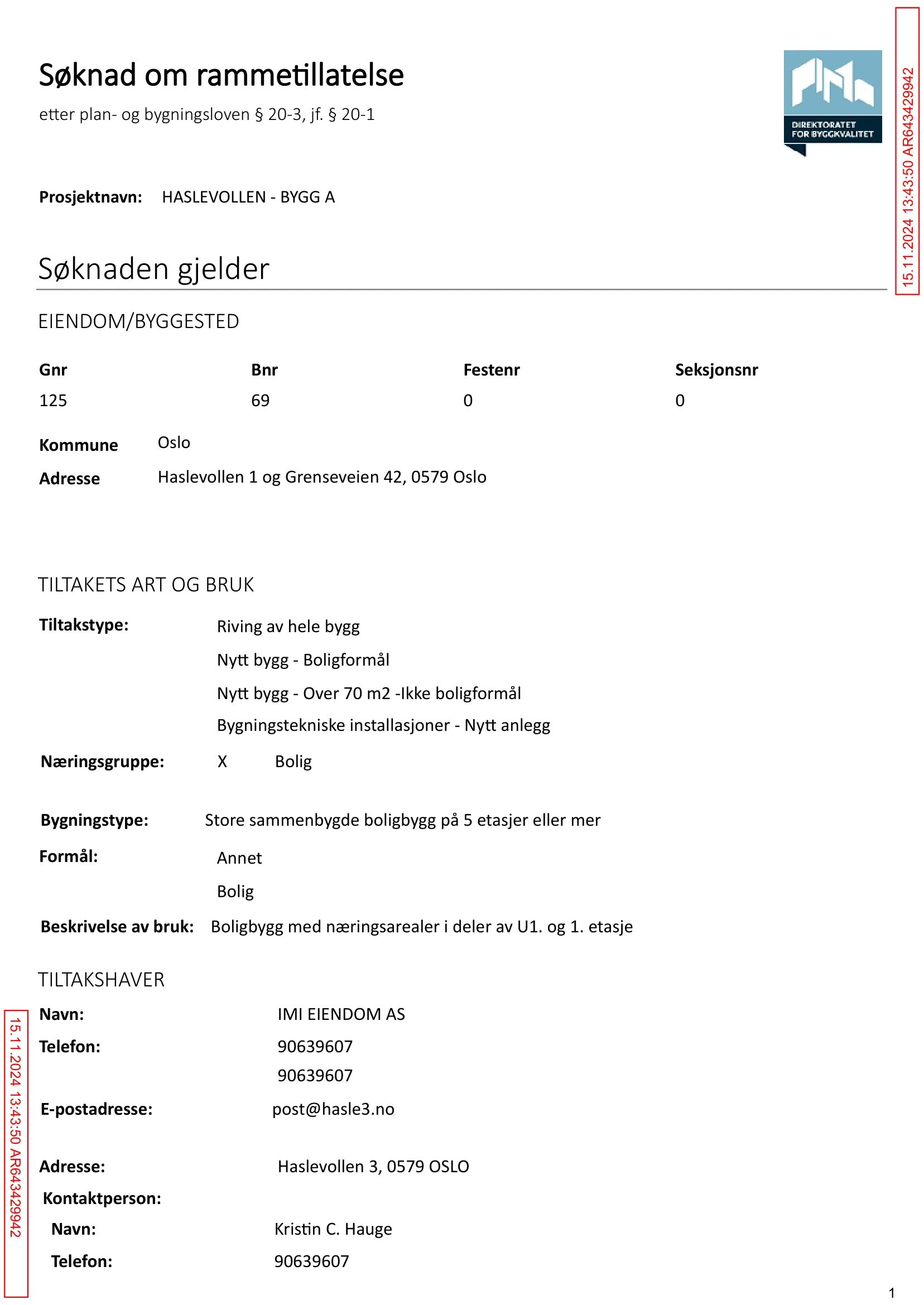 Søknad om rammetillatelse