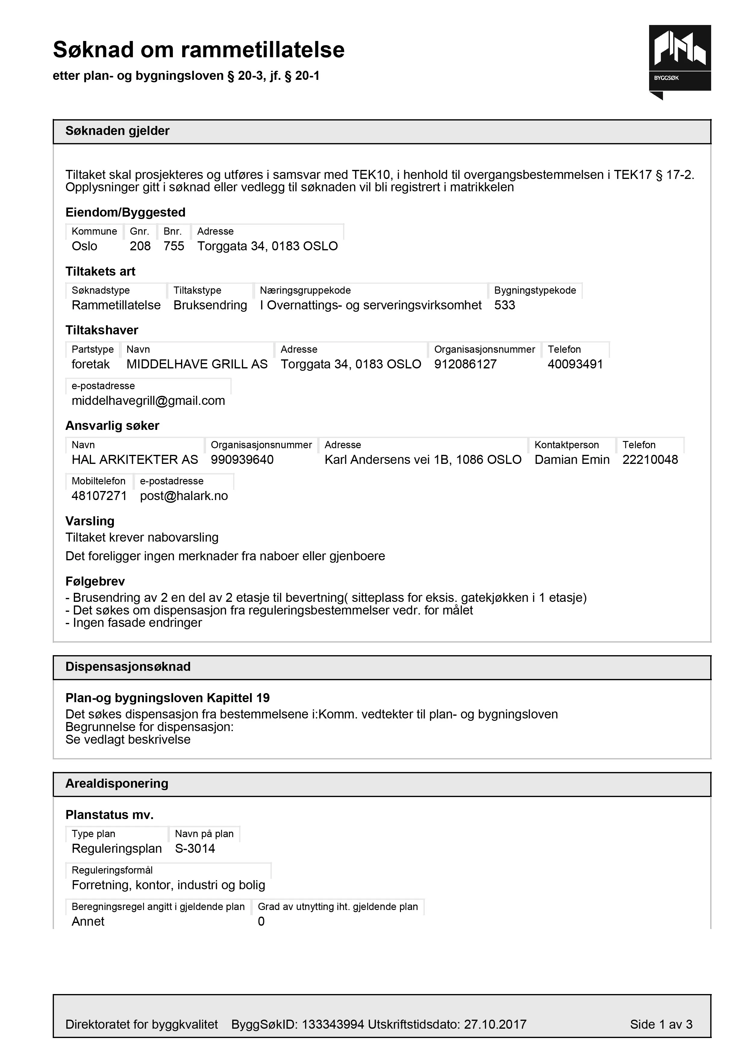 Søknad om rammetillatelse