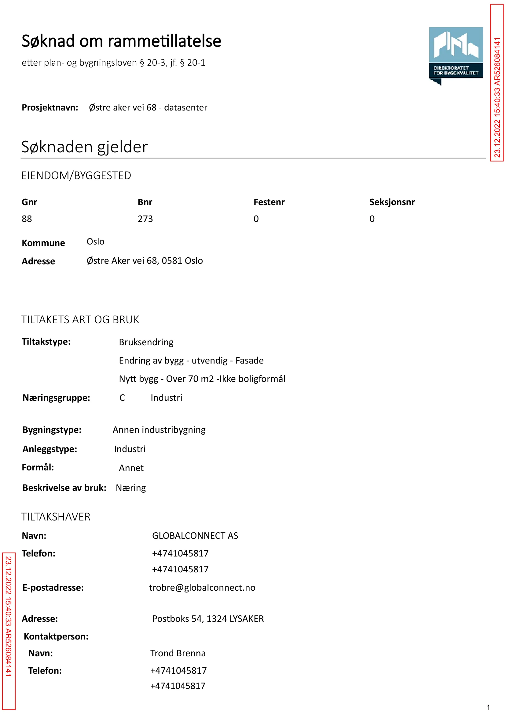 Søknad om rammetillatelse