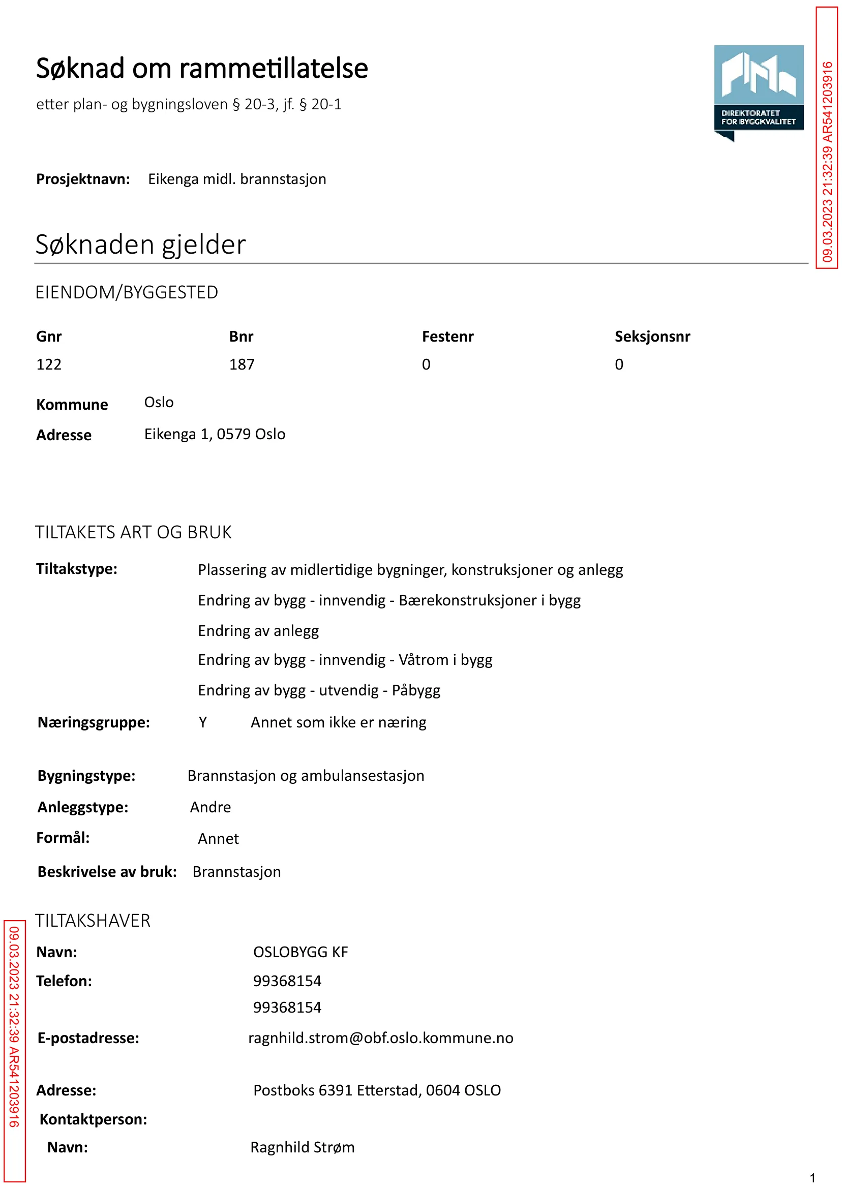 Søknad om rammetillatelse