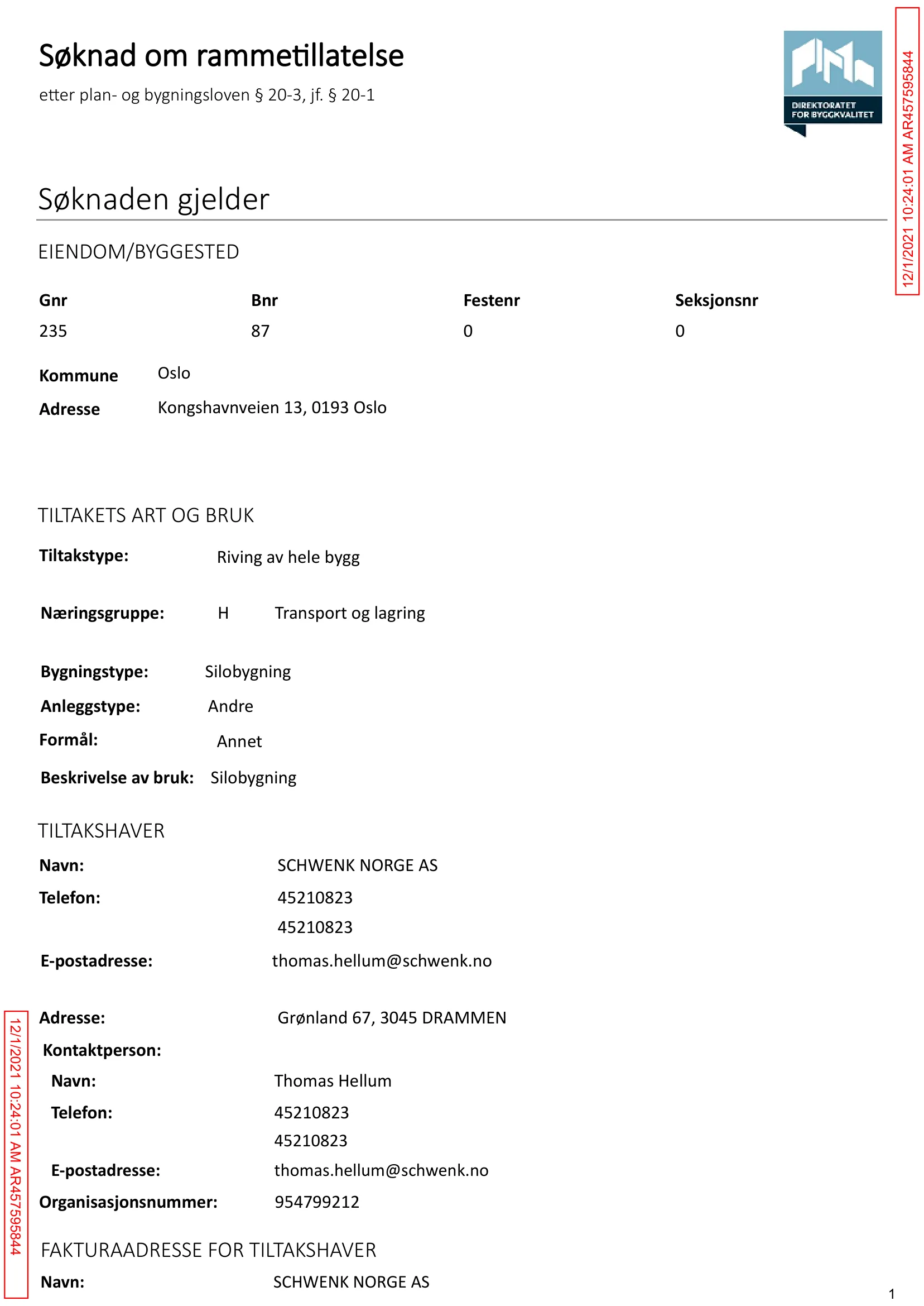 Søknad om rammetillatelse