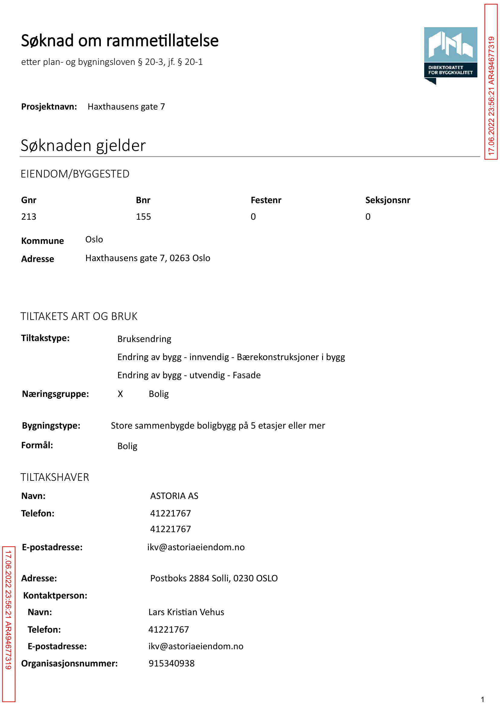 Søknad om rammetillatelse
