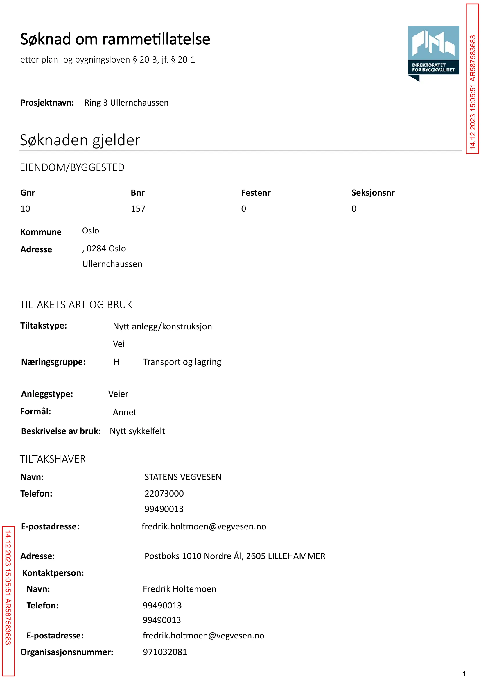 Søknad om rammetillatelse