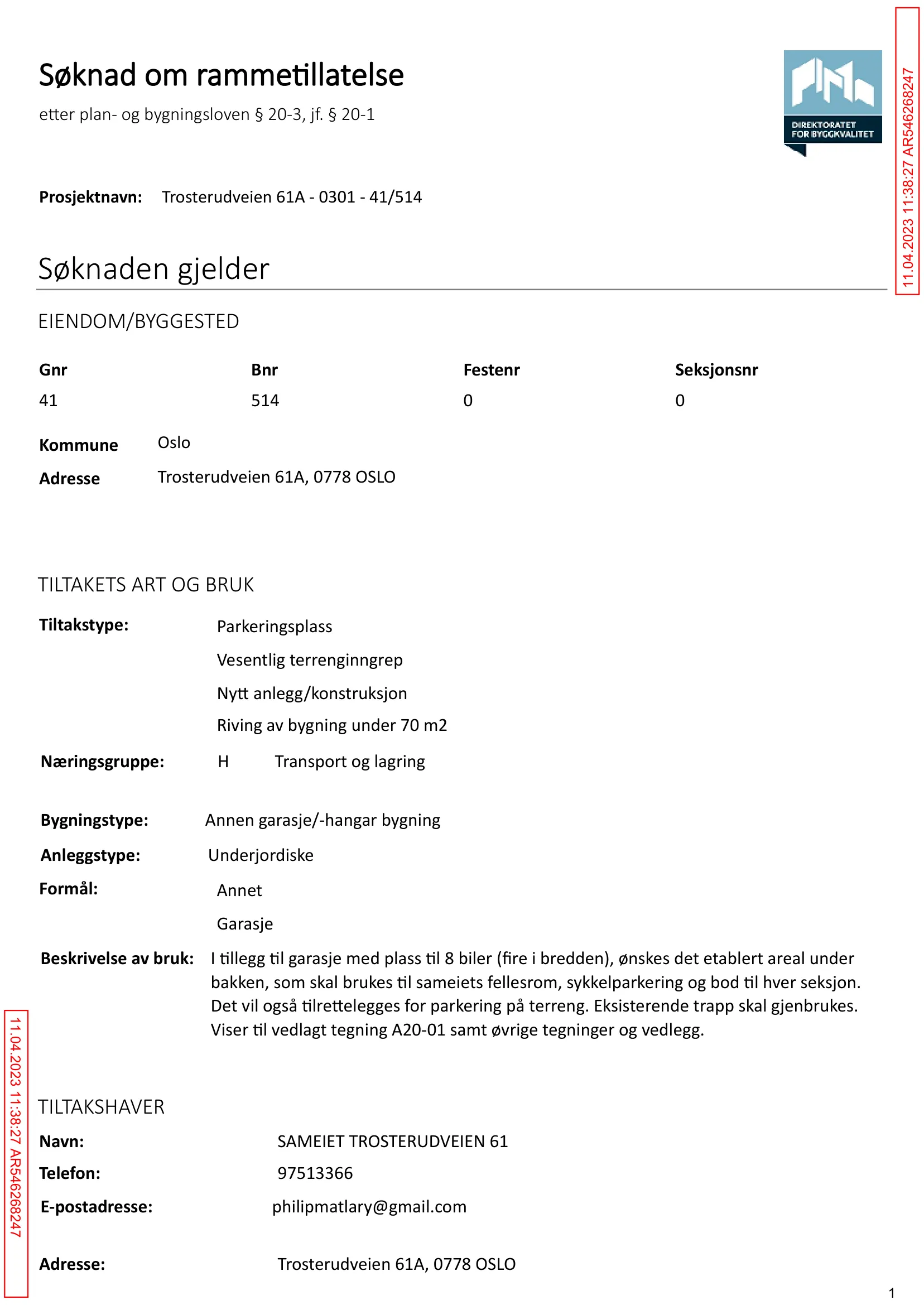 Søknad om rammetillatelse
