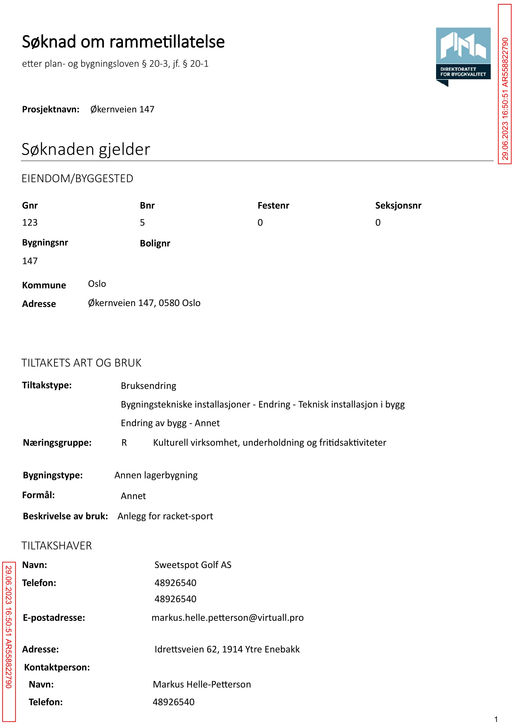 Søknad om rammetillatelse