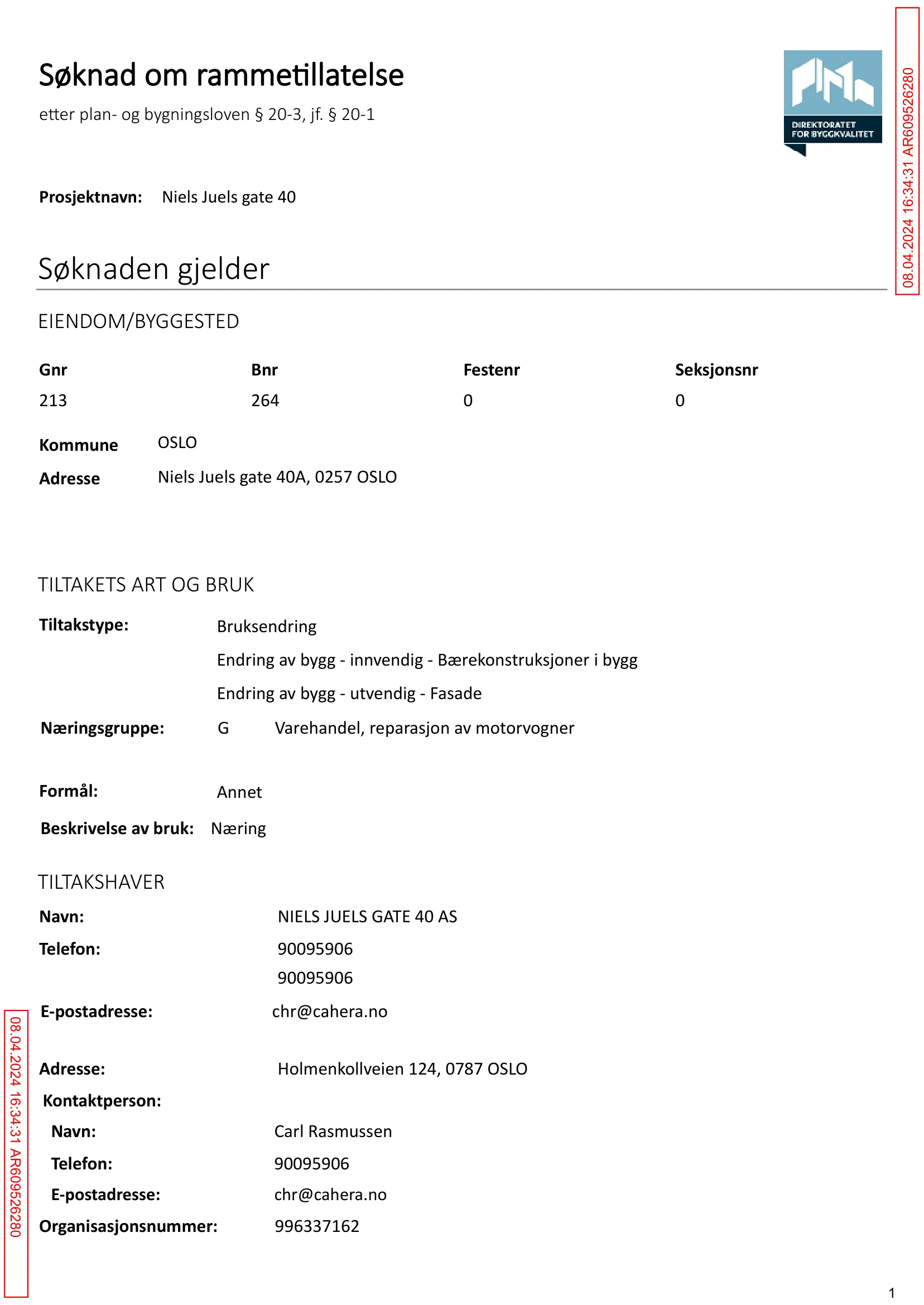 Søknad om rammetillatelse
