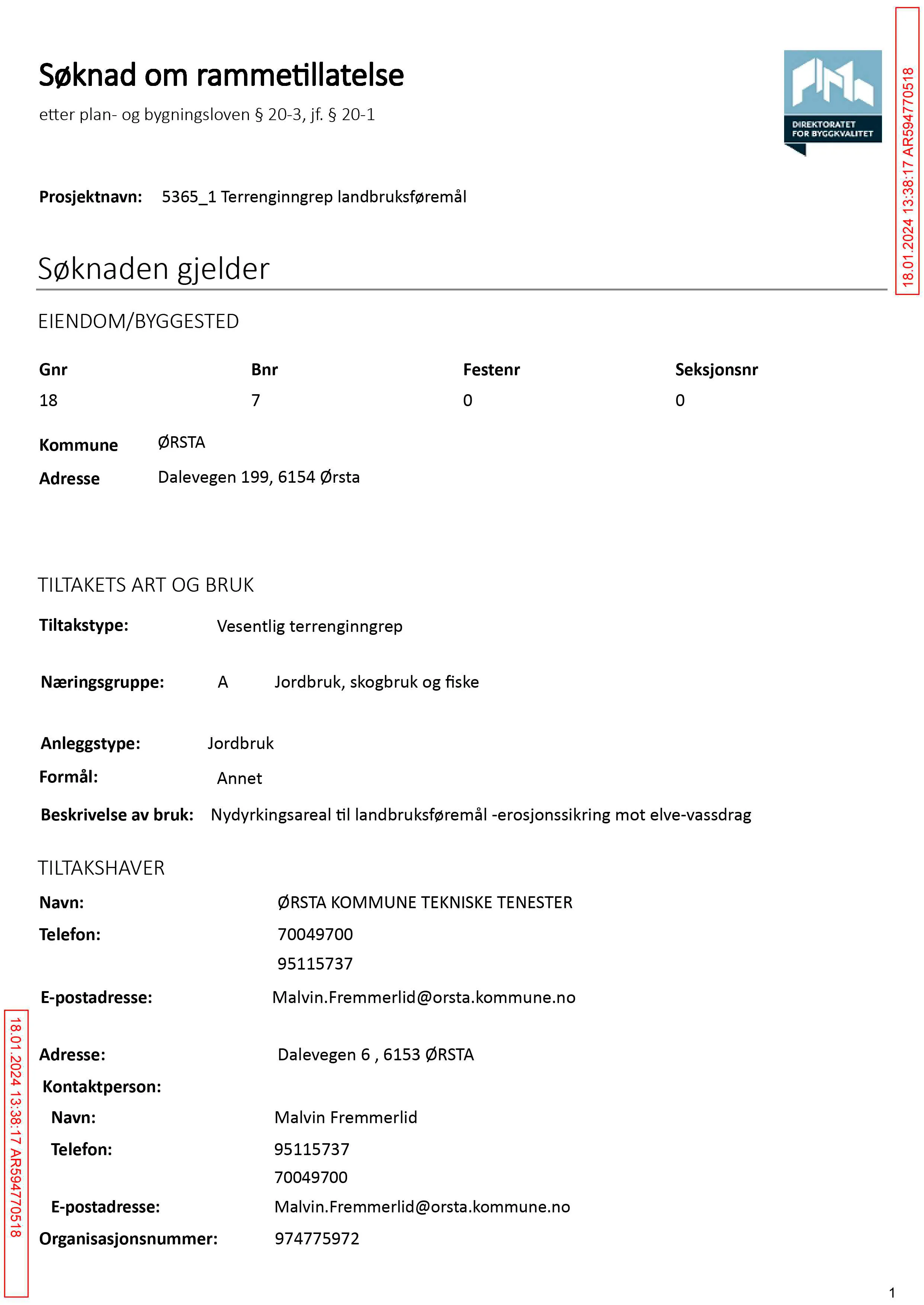 Søknad om rammetillatelse