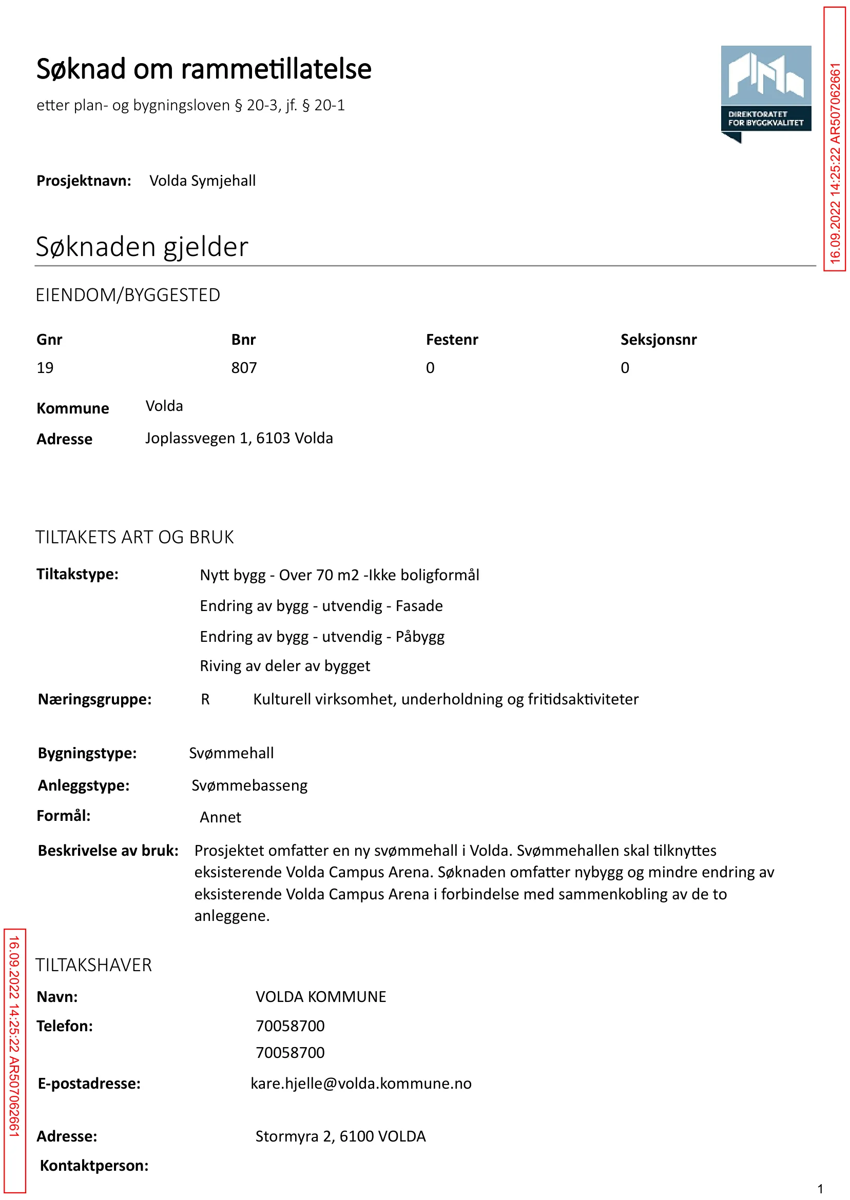 Søknad om rammetillatelse