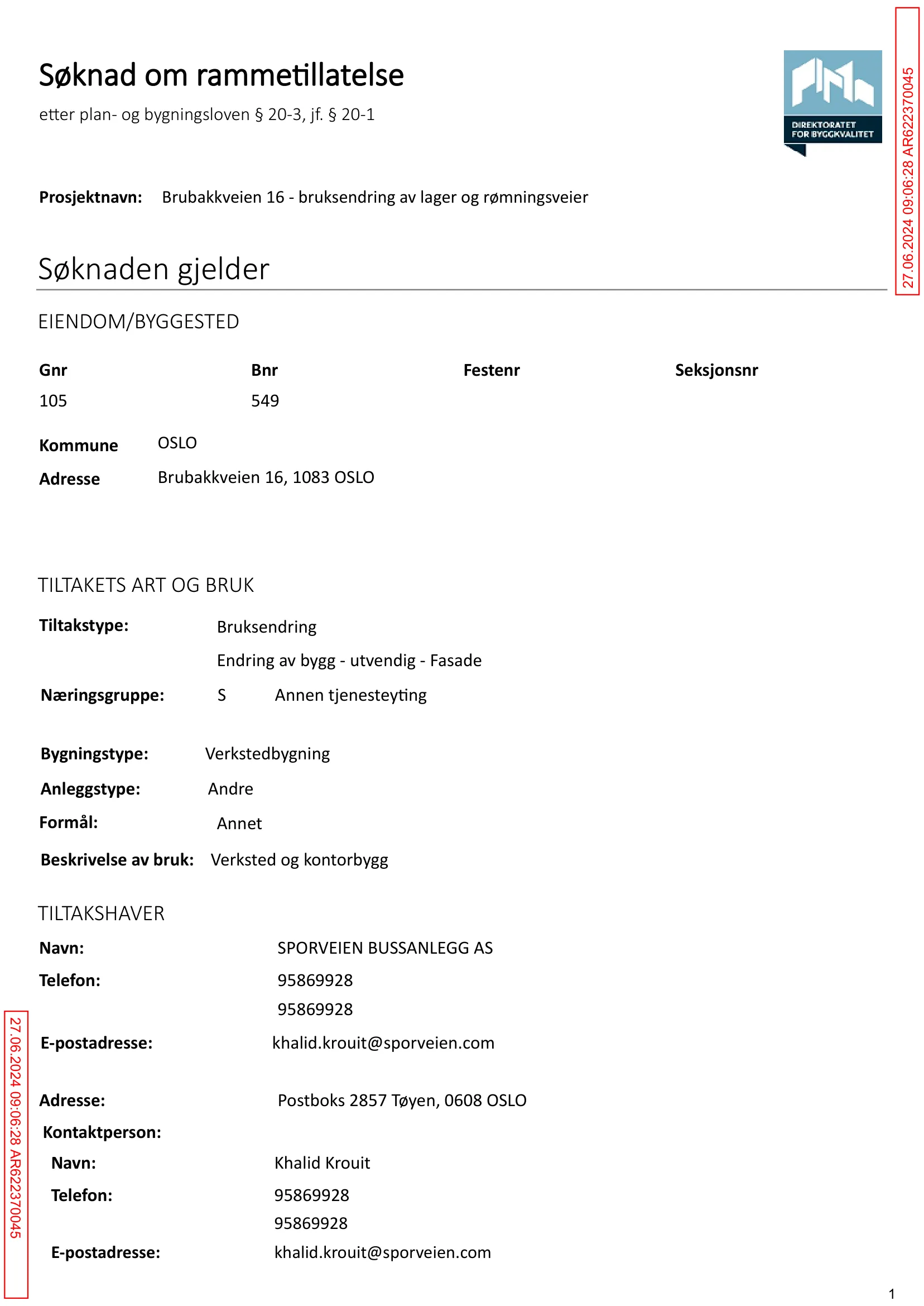 Søknad om rammetillatelse
