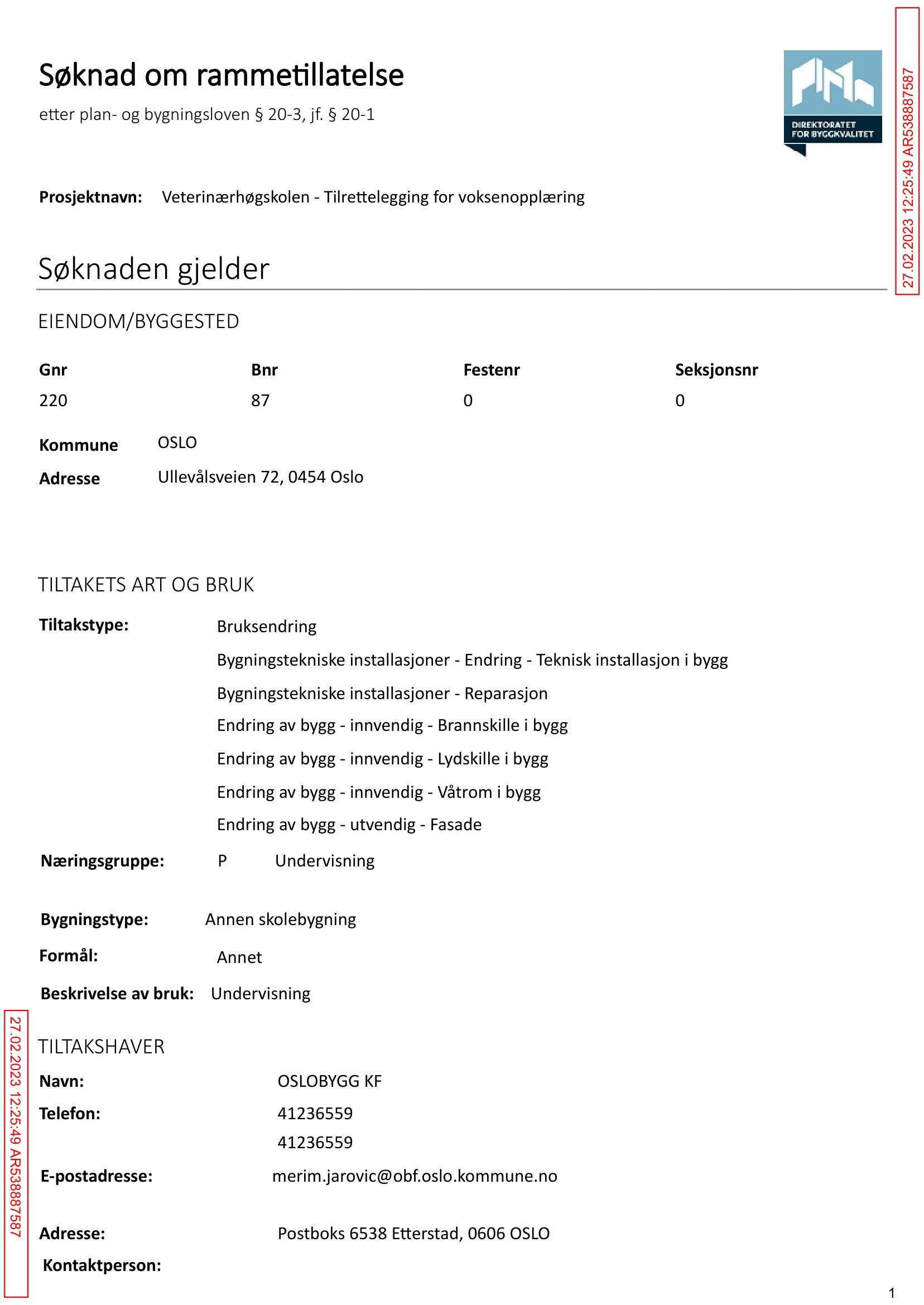 Søknad om rammetillatelse