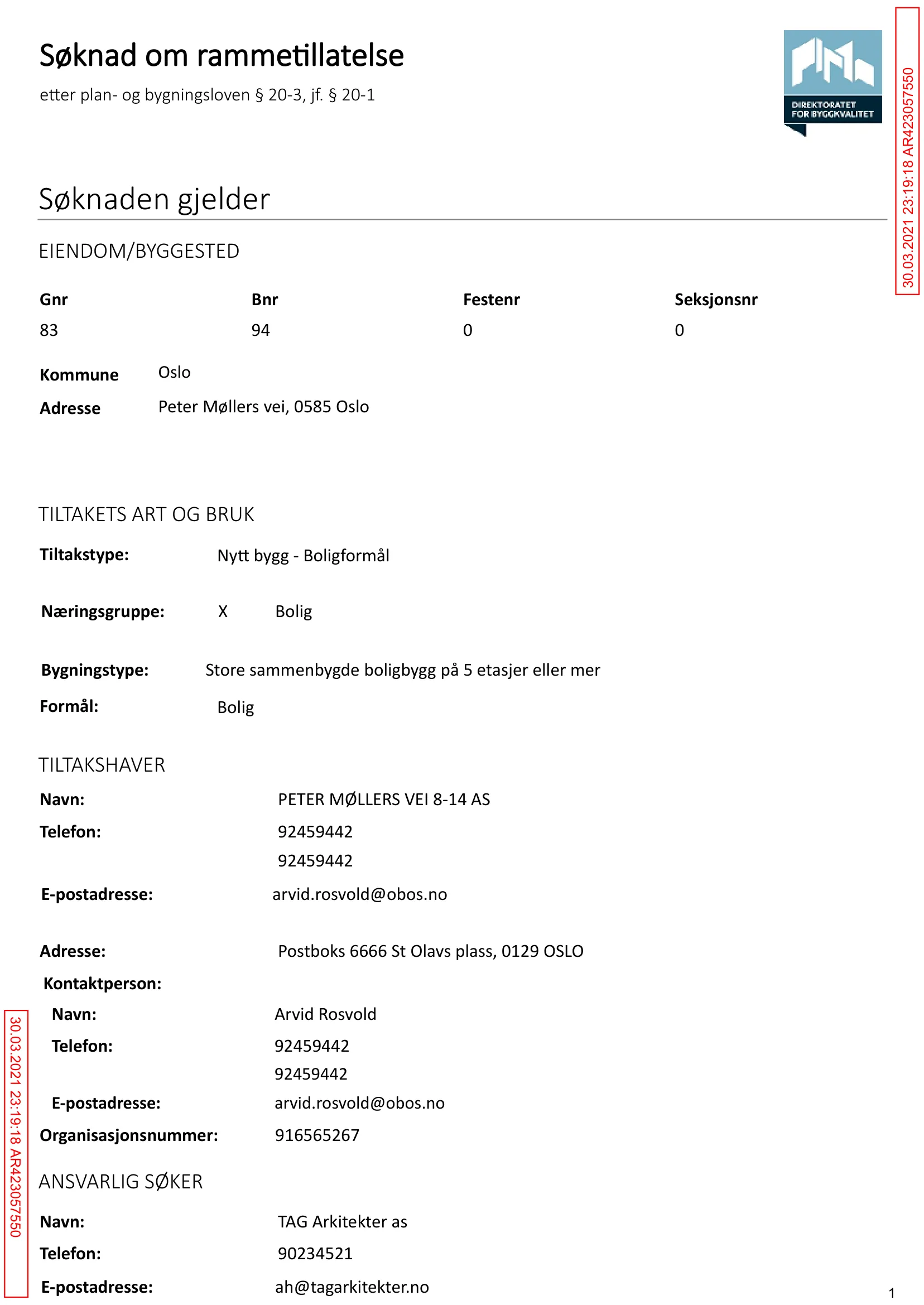 Søknad om rammetillatelse