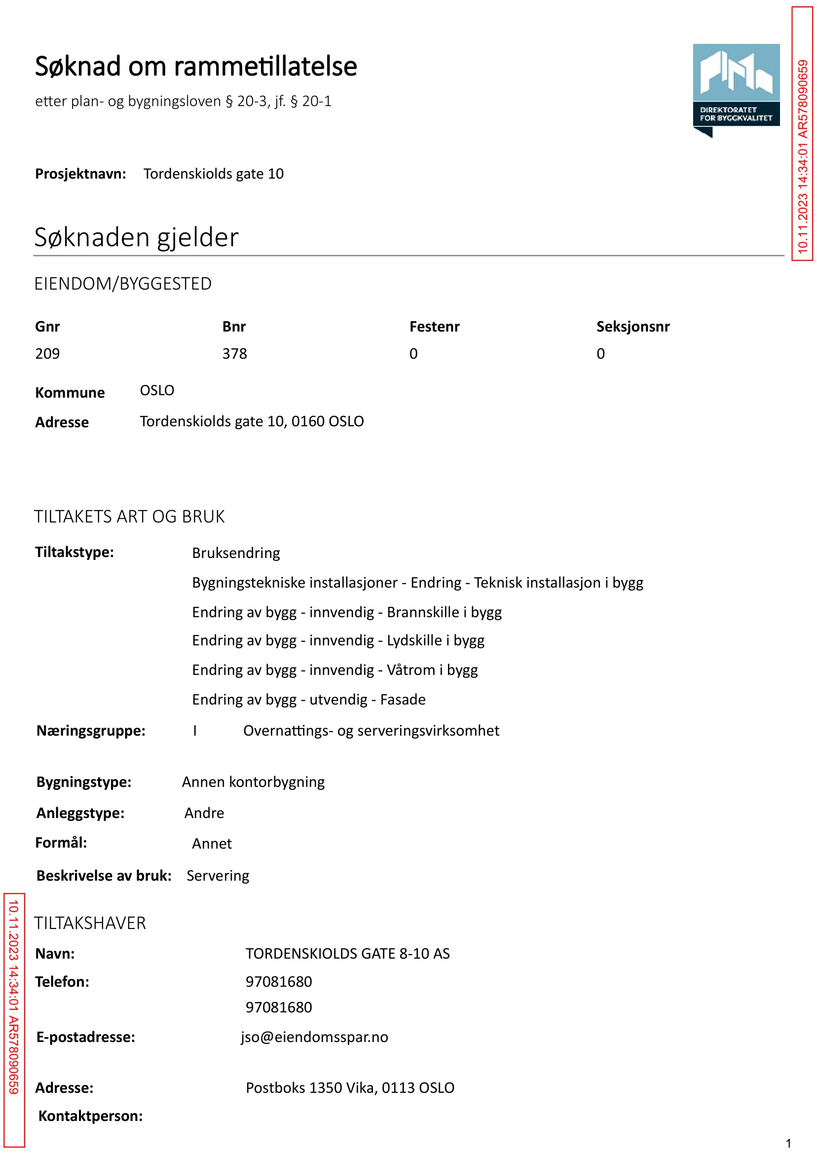 Søknad om rammetillatelse