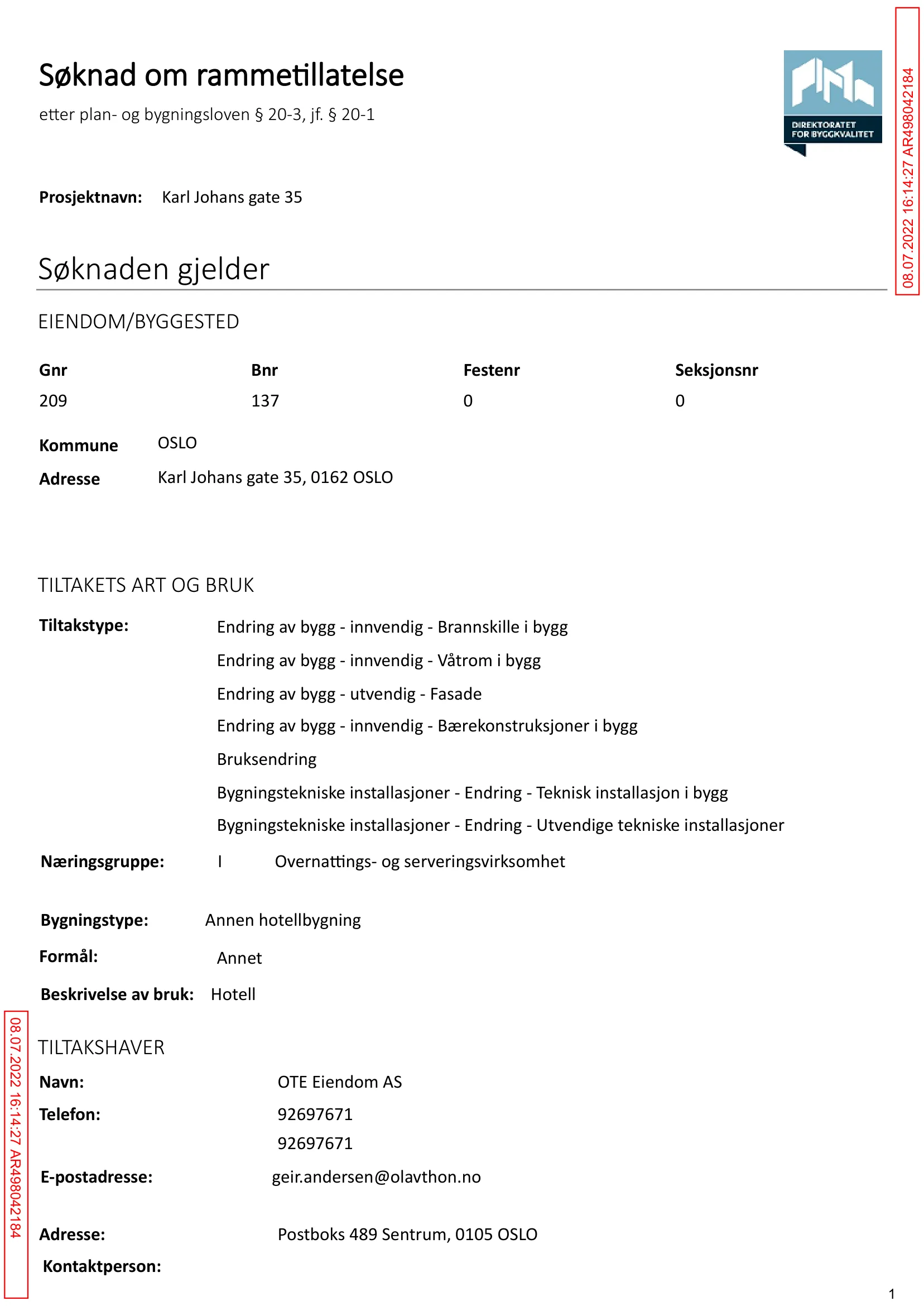Søknad om rammetillatelse