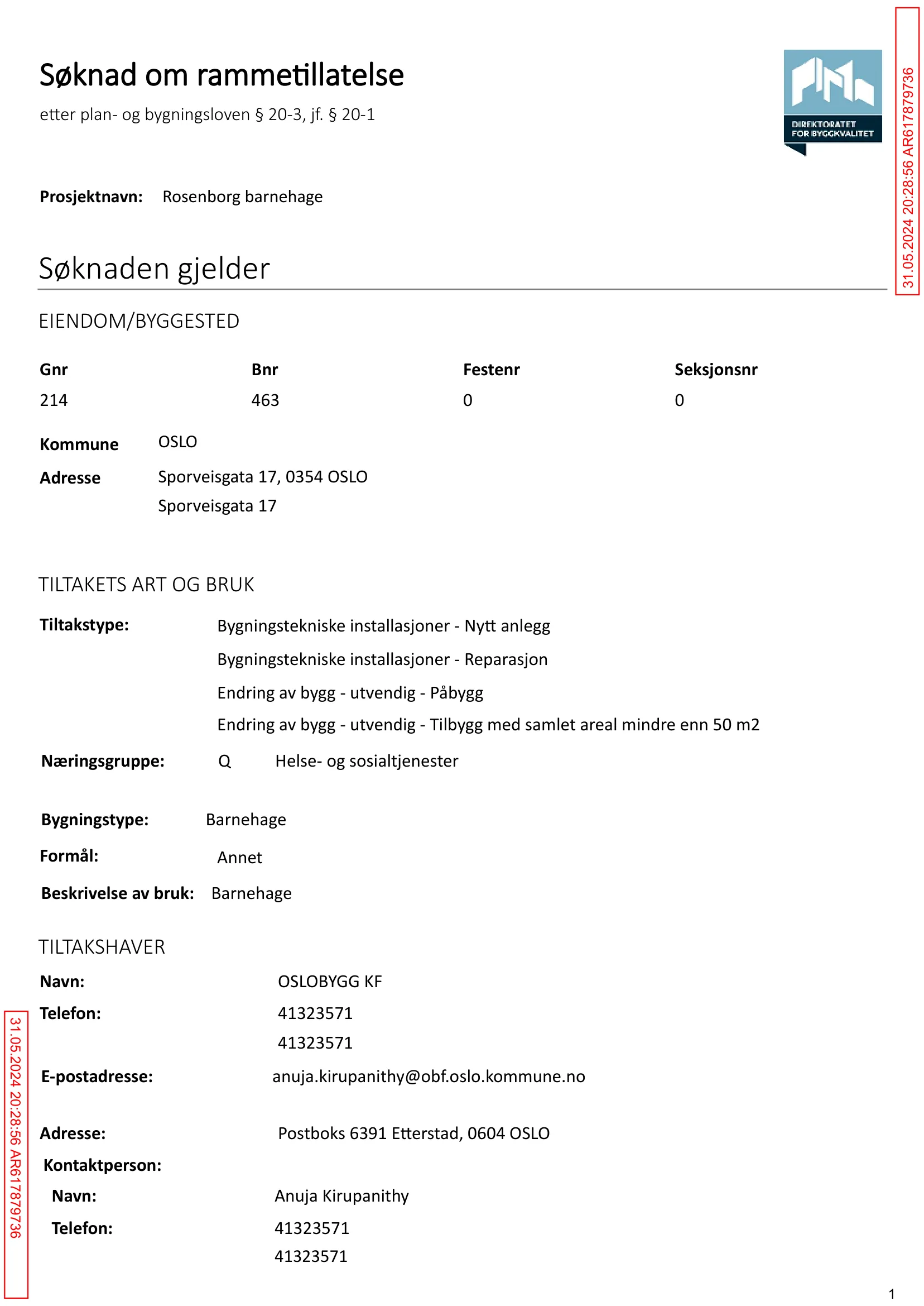 Søknad om rammetillatelse