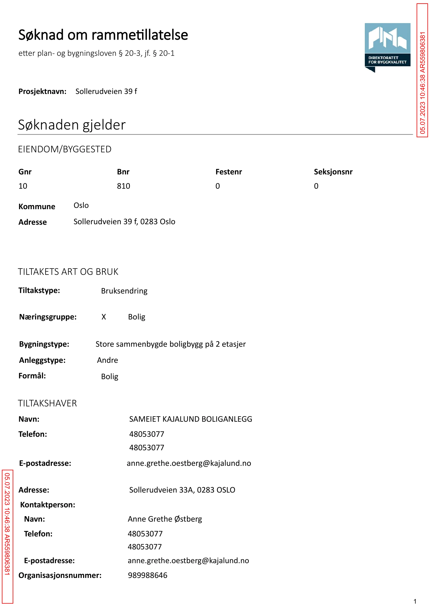Søknad om rammetillatelse