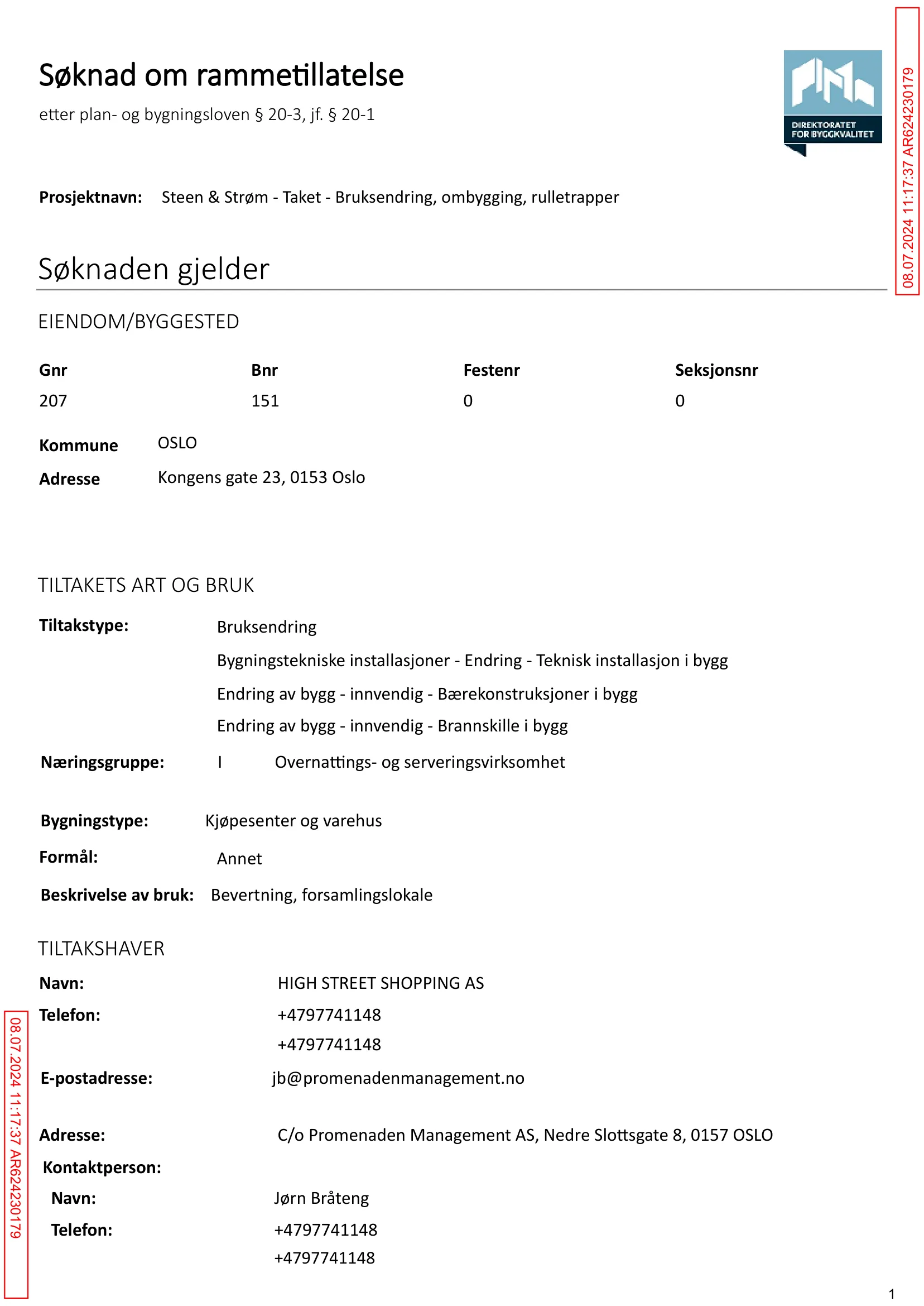 Søknad om rammetillatelse