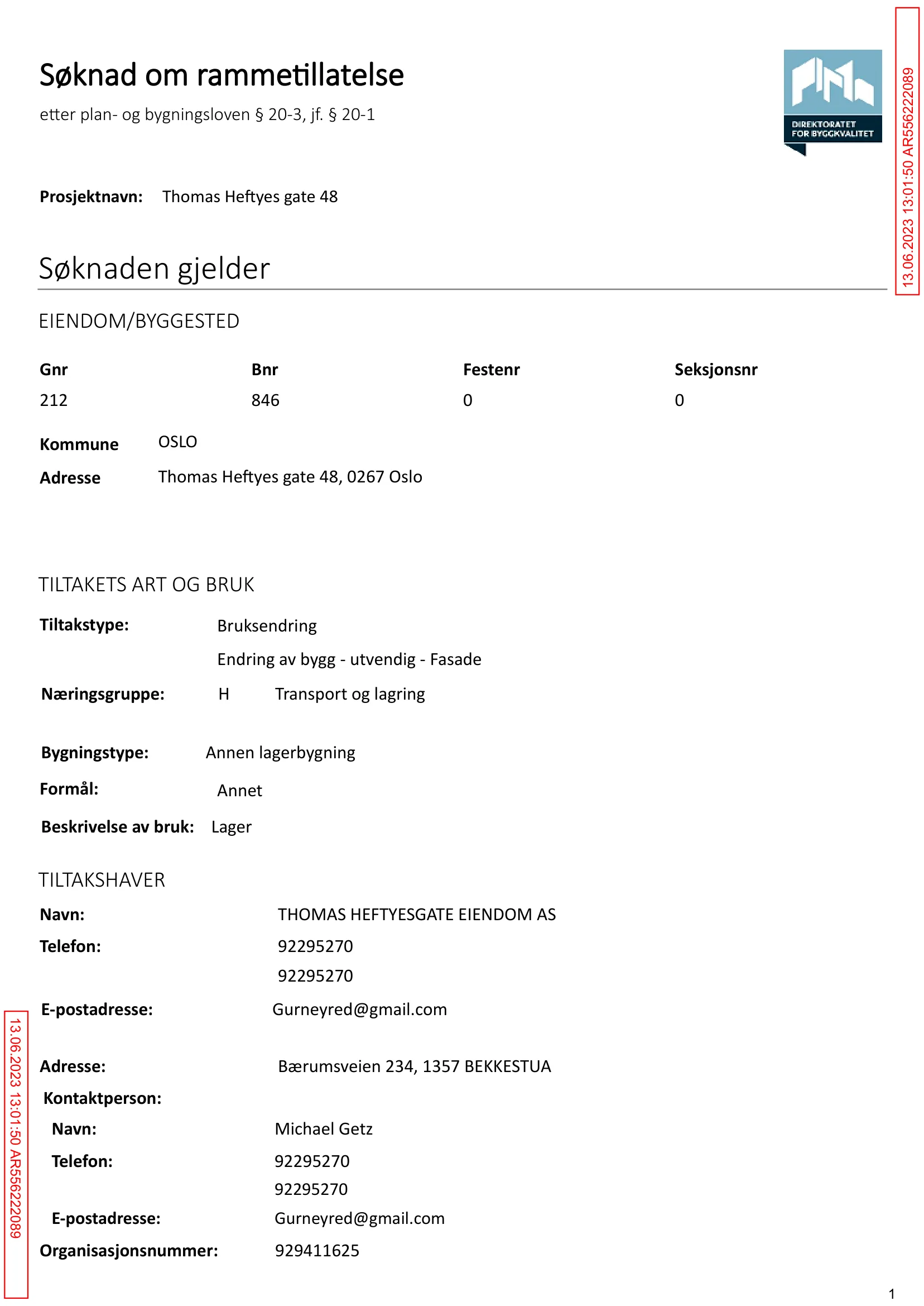 Søknad om rammetillatelse