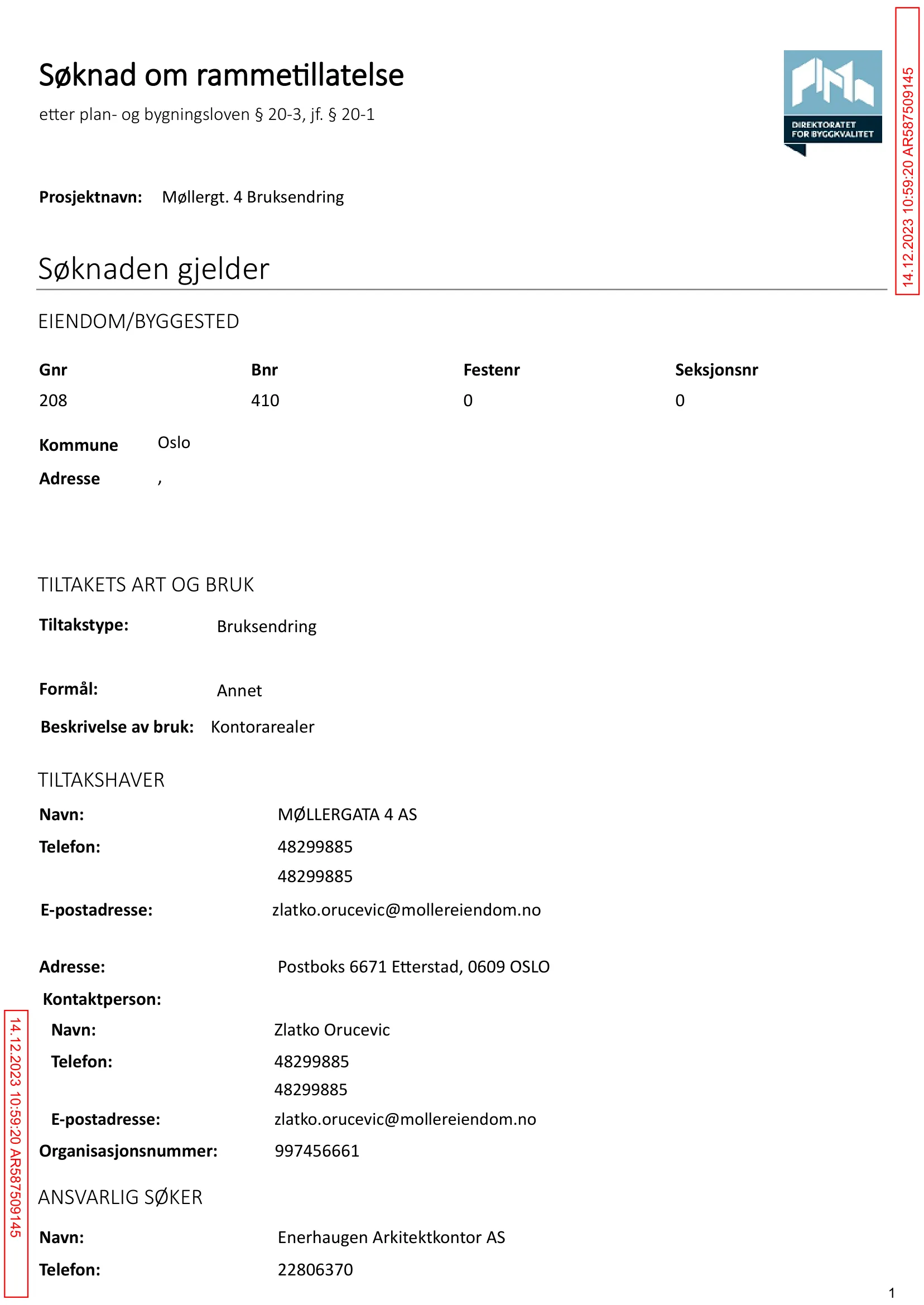 Søknad om rammetillatelse