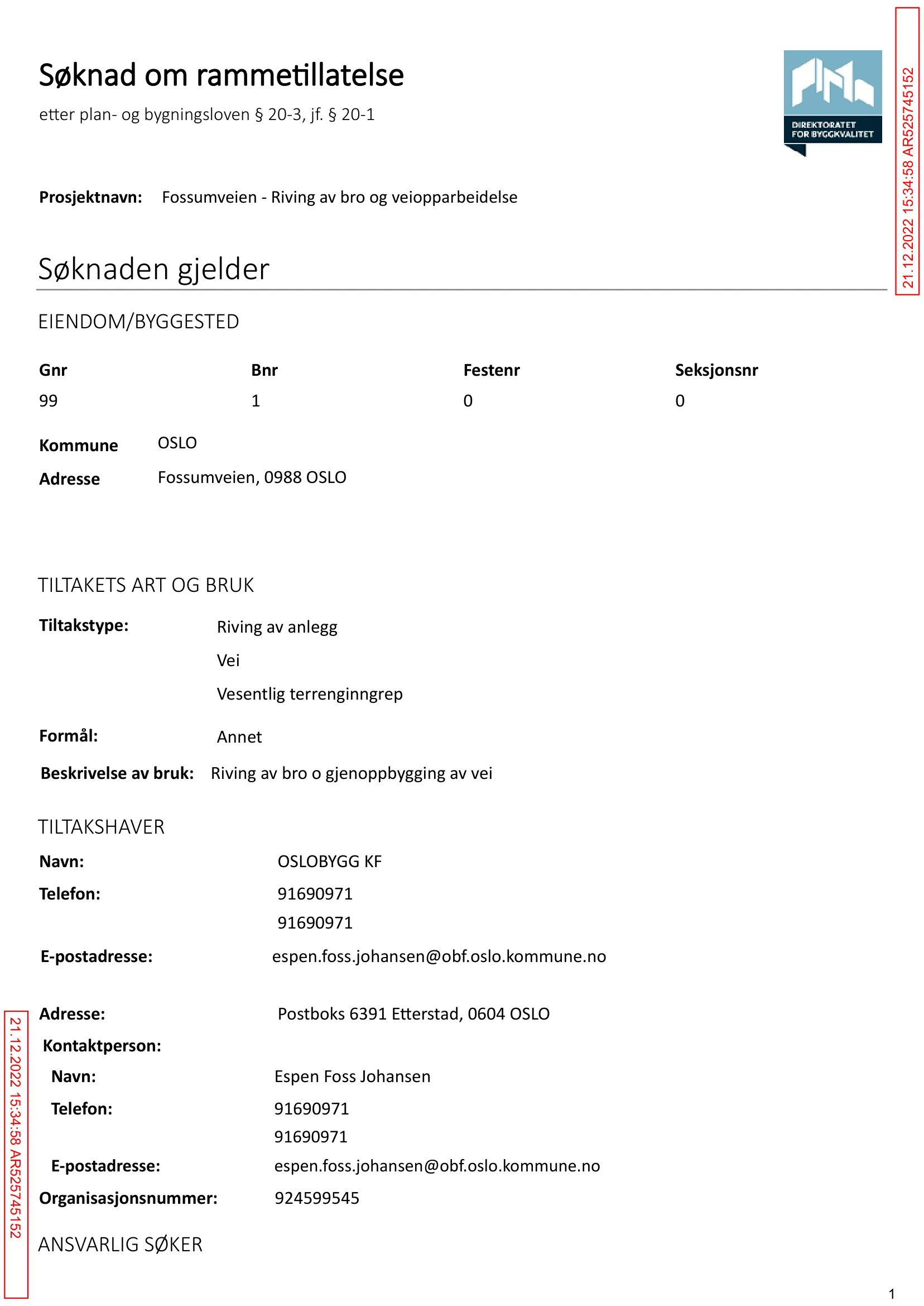 Søknad om rammetillatelse