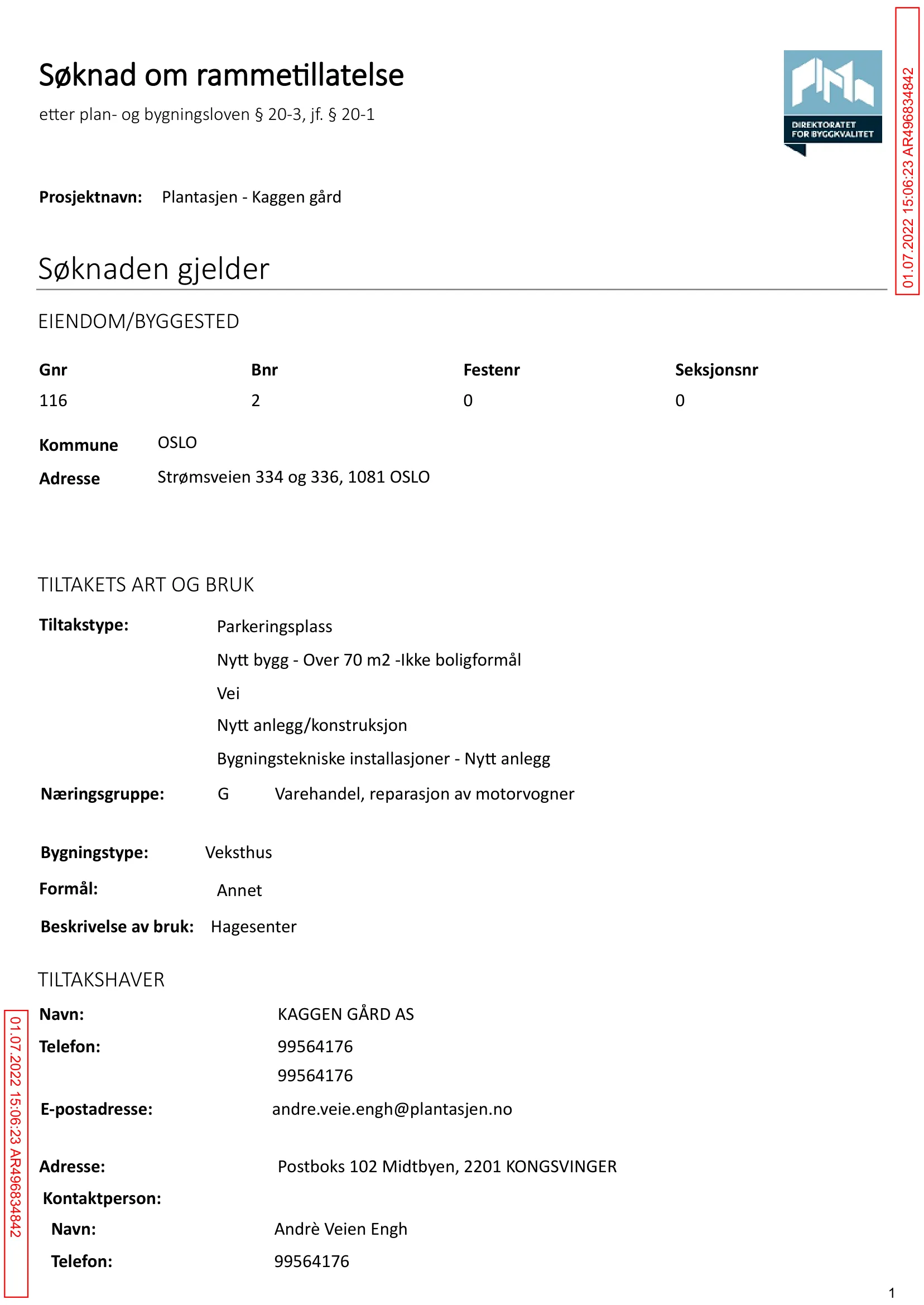 Søknad om rammetillatelse
