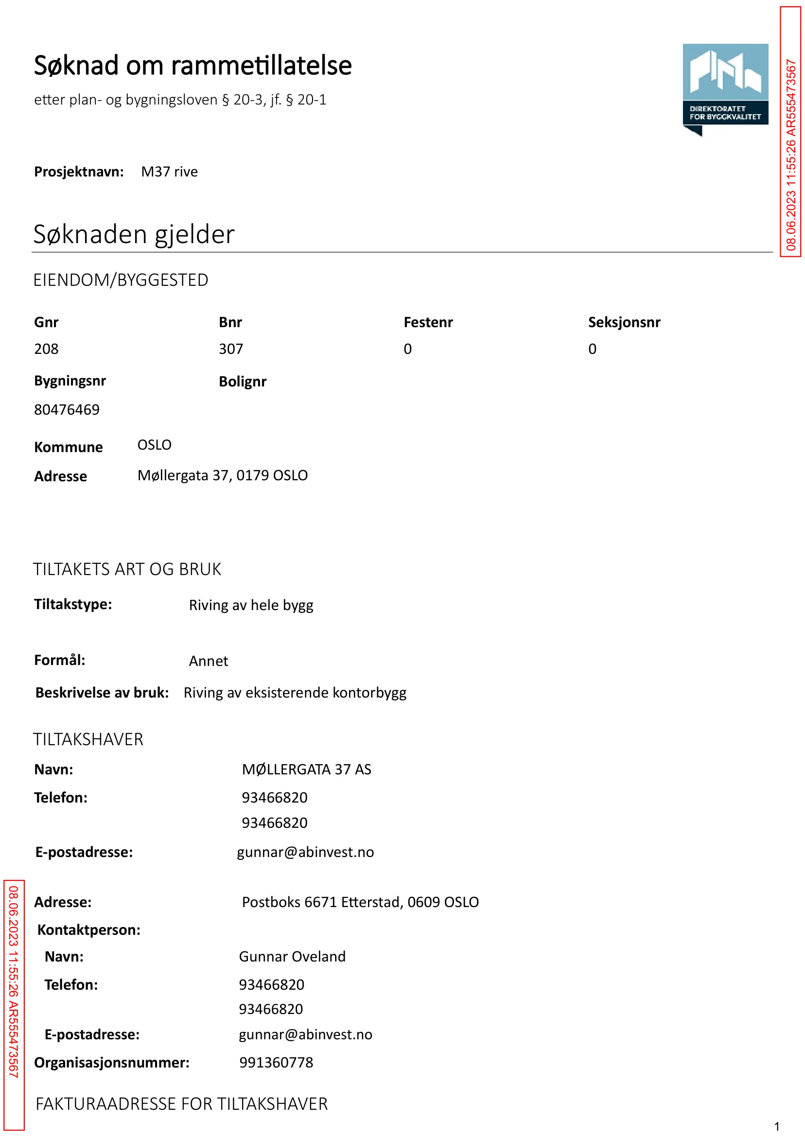 Søknad om rammetillatelse