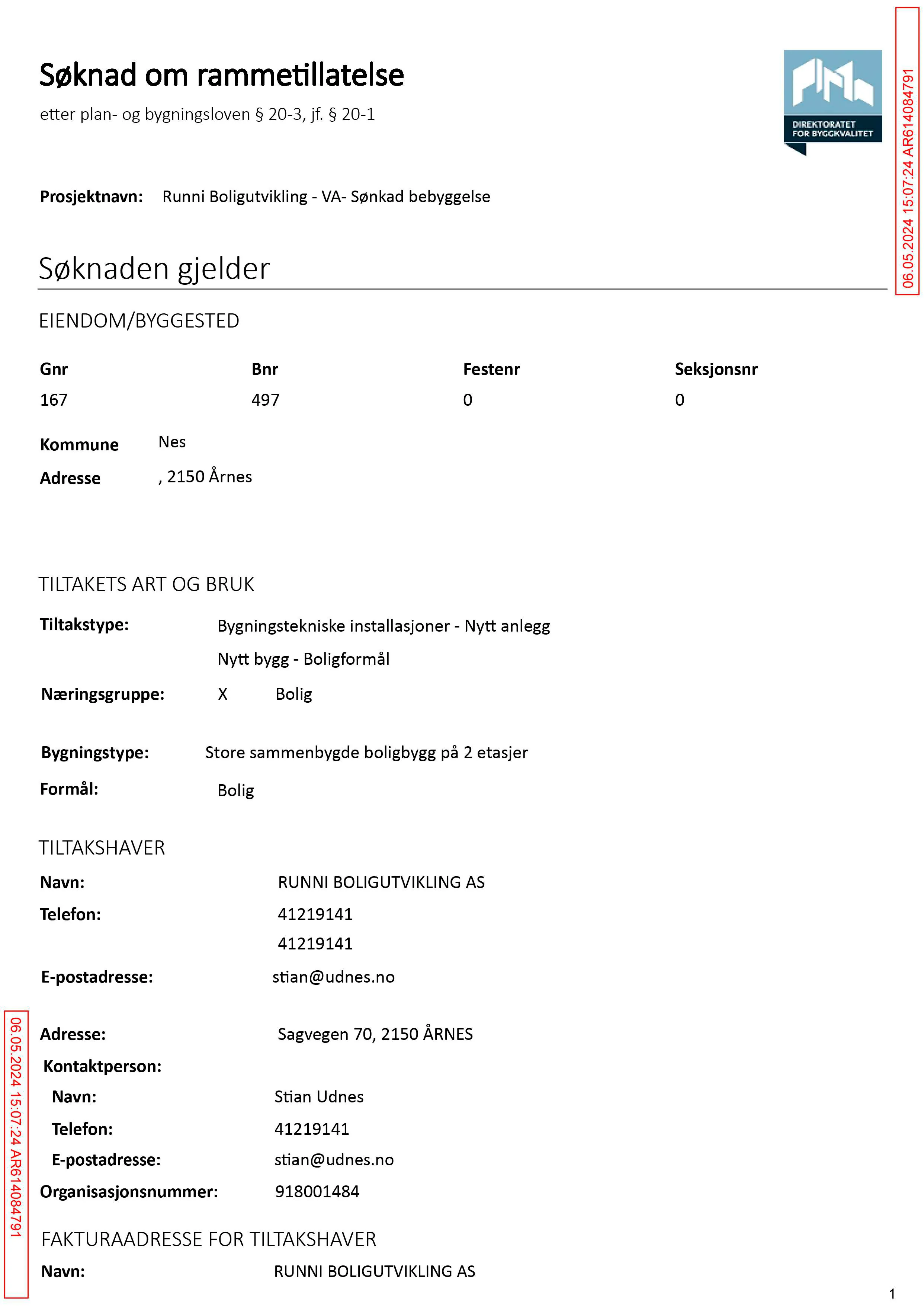 Søknad om rammetillatelse
