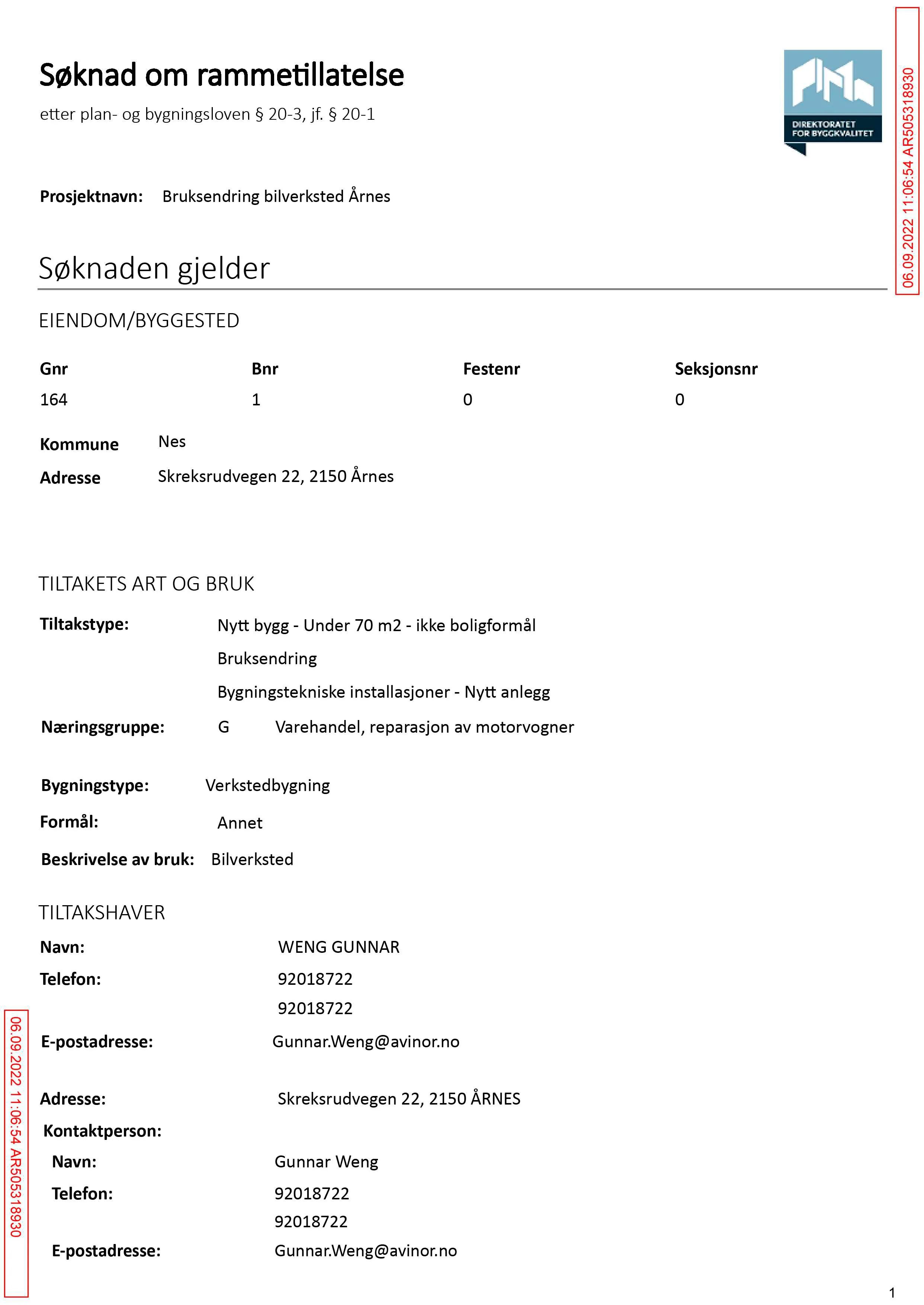 Søknad om rammetillatelse