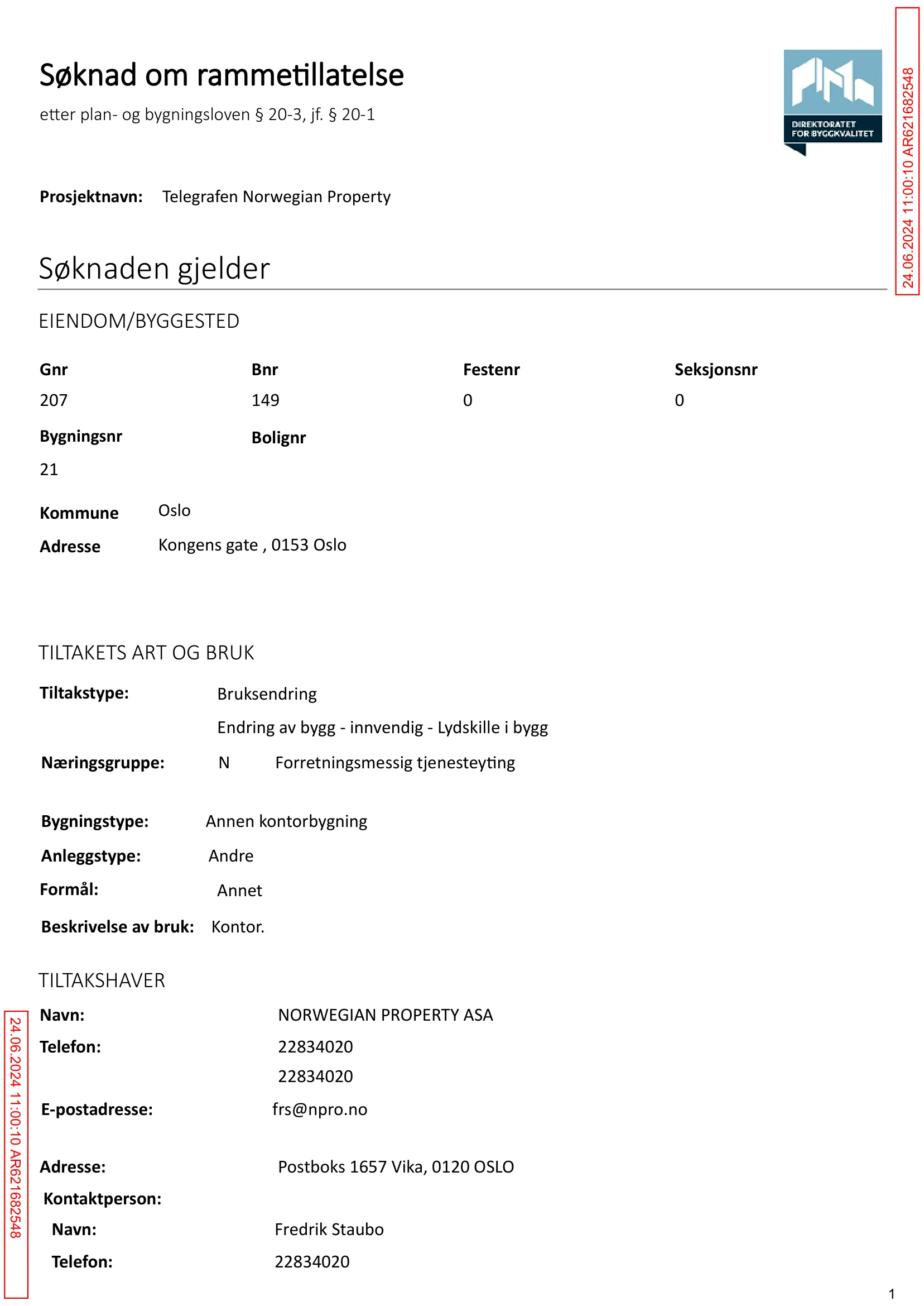 Søknad om rammetillatelse