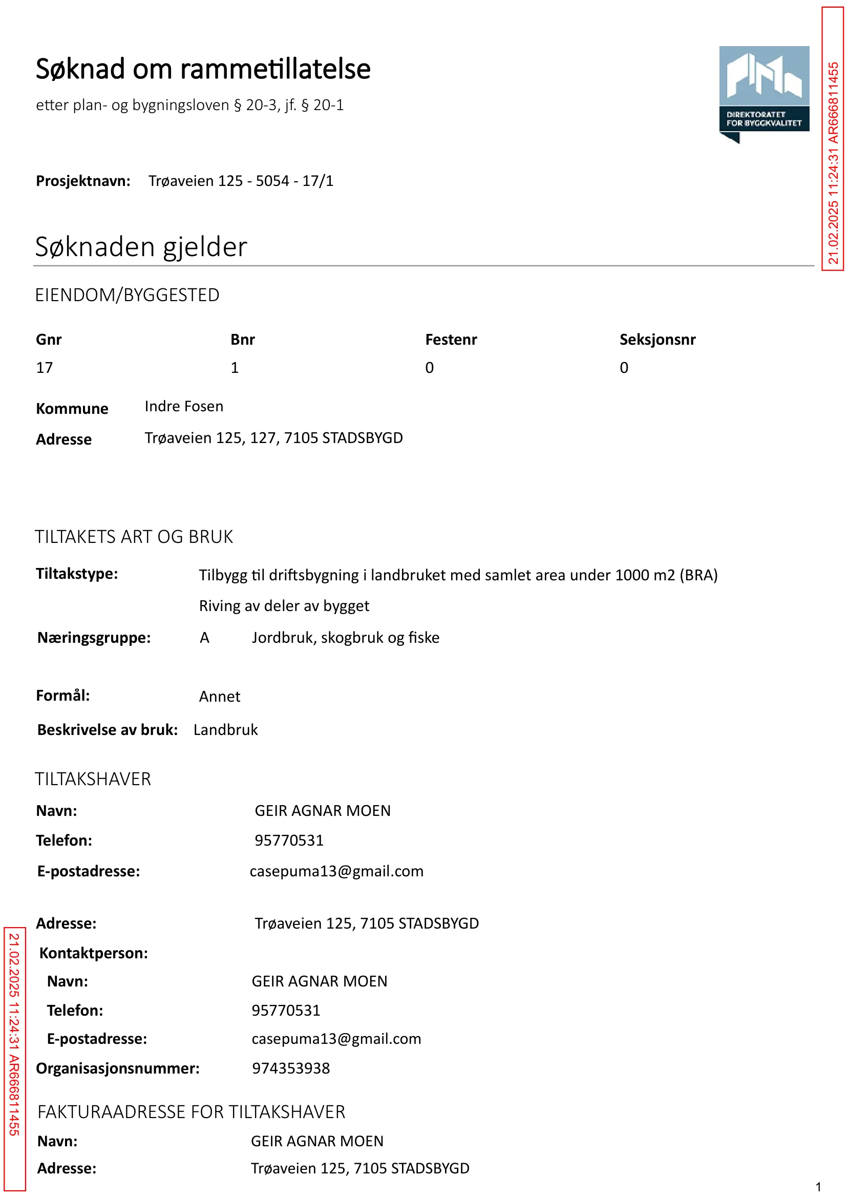 Søknad om rammetillatelse